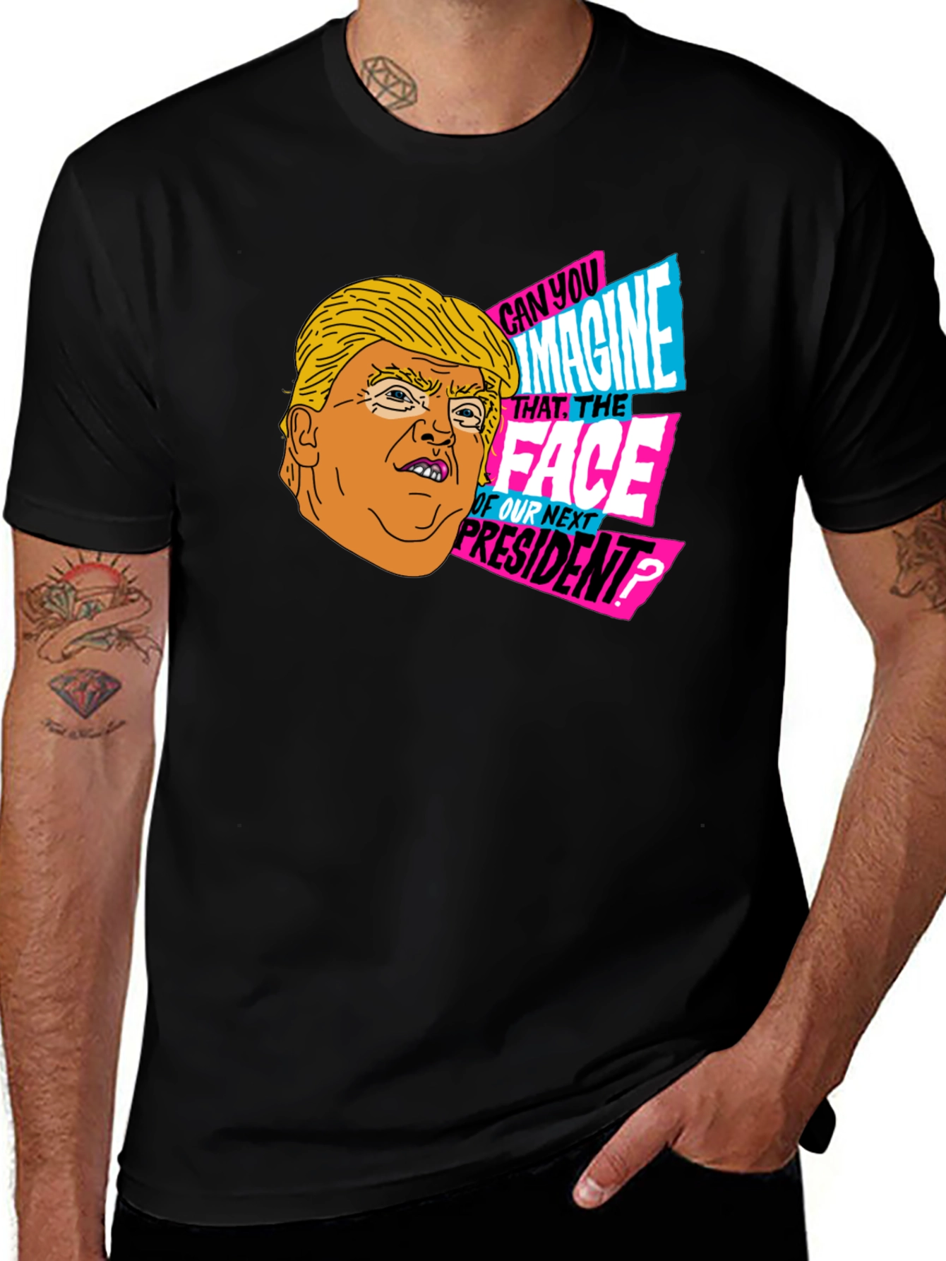 Variant 14 of Trump Cartoon Graphic T-Shirt - Novelty Political Tee