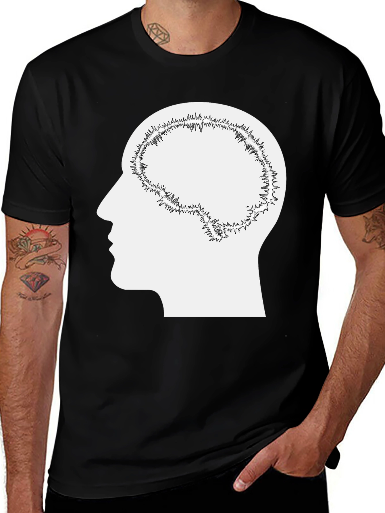 Variant 6 of Brain Silhouette Graphic Tee - Unisex