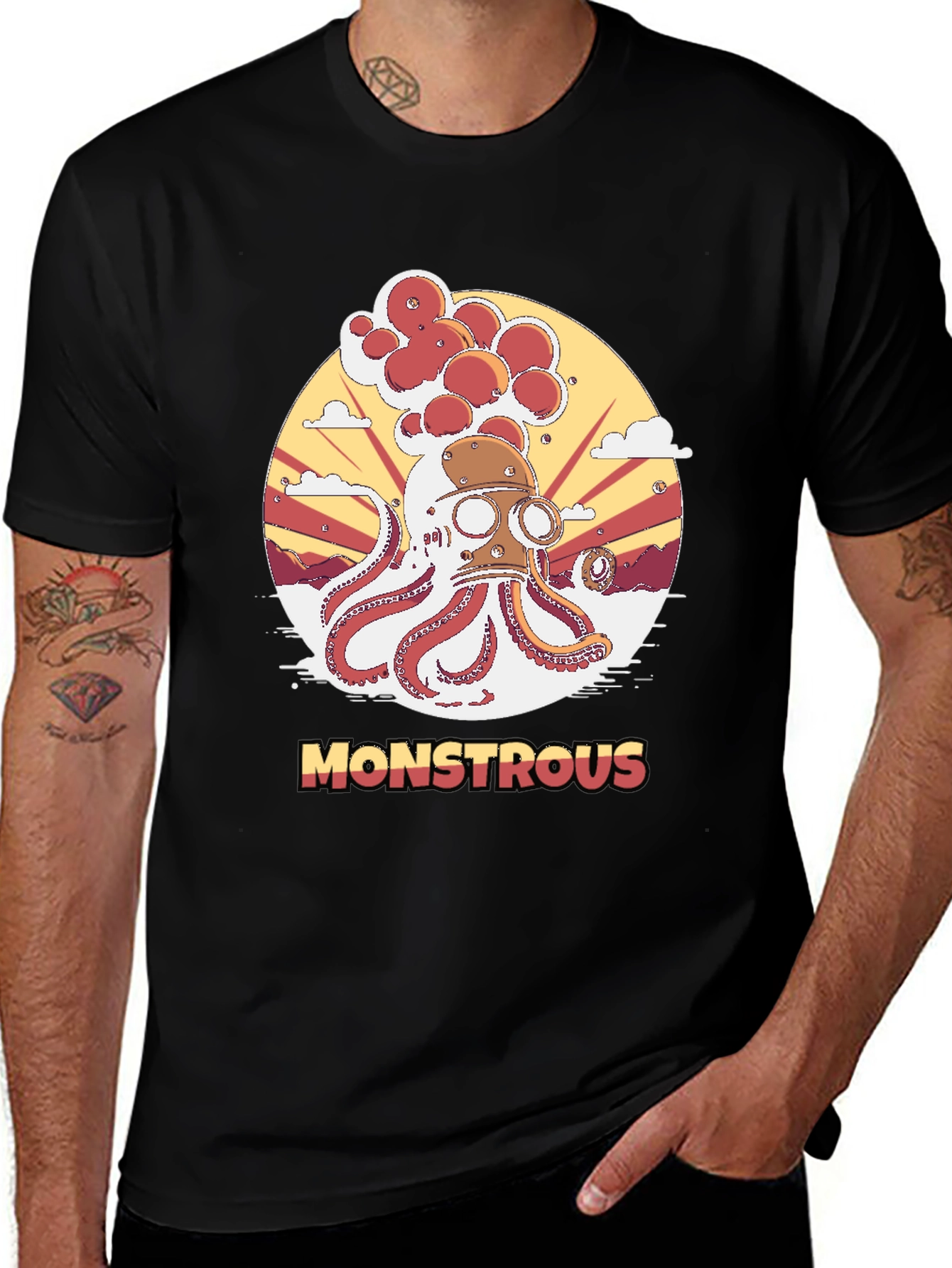 Variant 6 of Monstrous Octopus Graphic T-Shirt - Unique Design