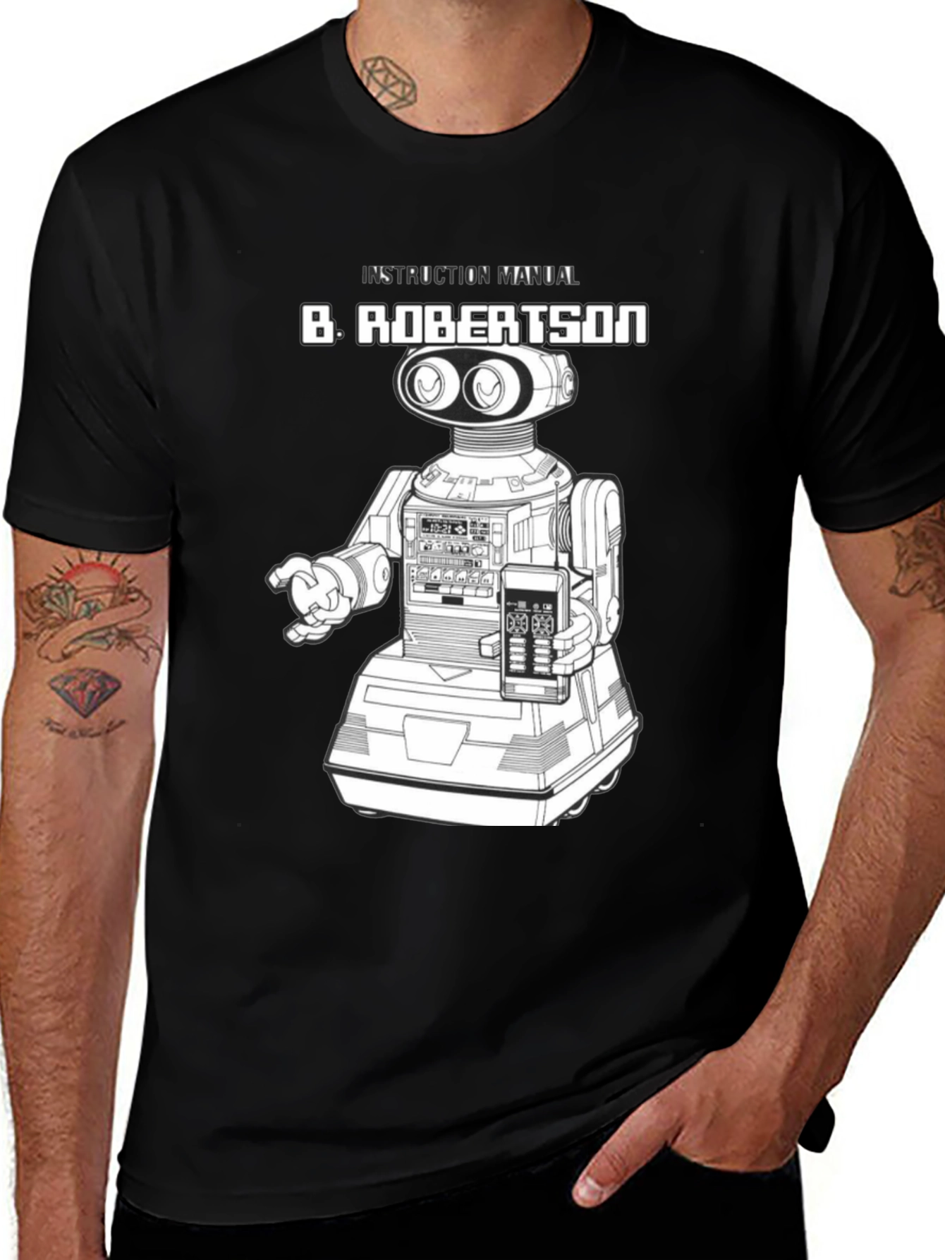Variant 24 of B. Robertson Robot Instruction Manual Black T-Shirt