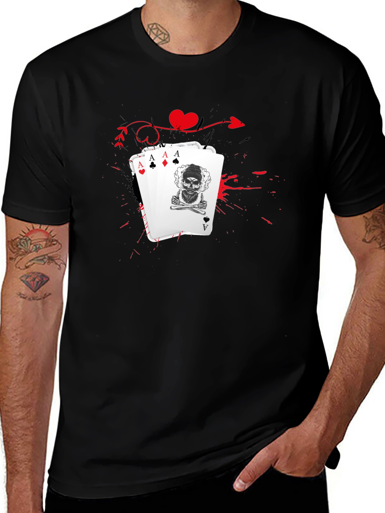 Ace Skull T-Shirt - Lucky Hand Tee