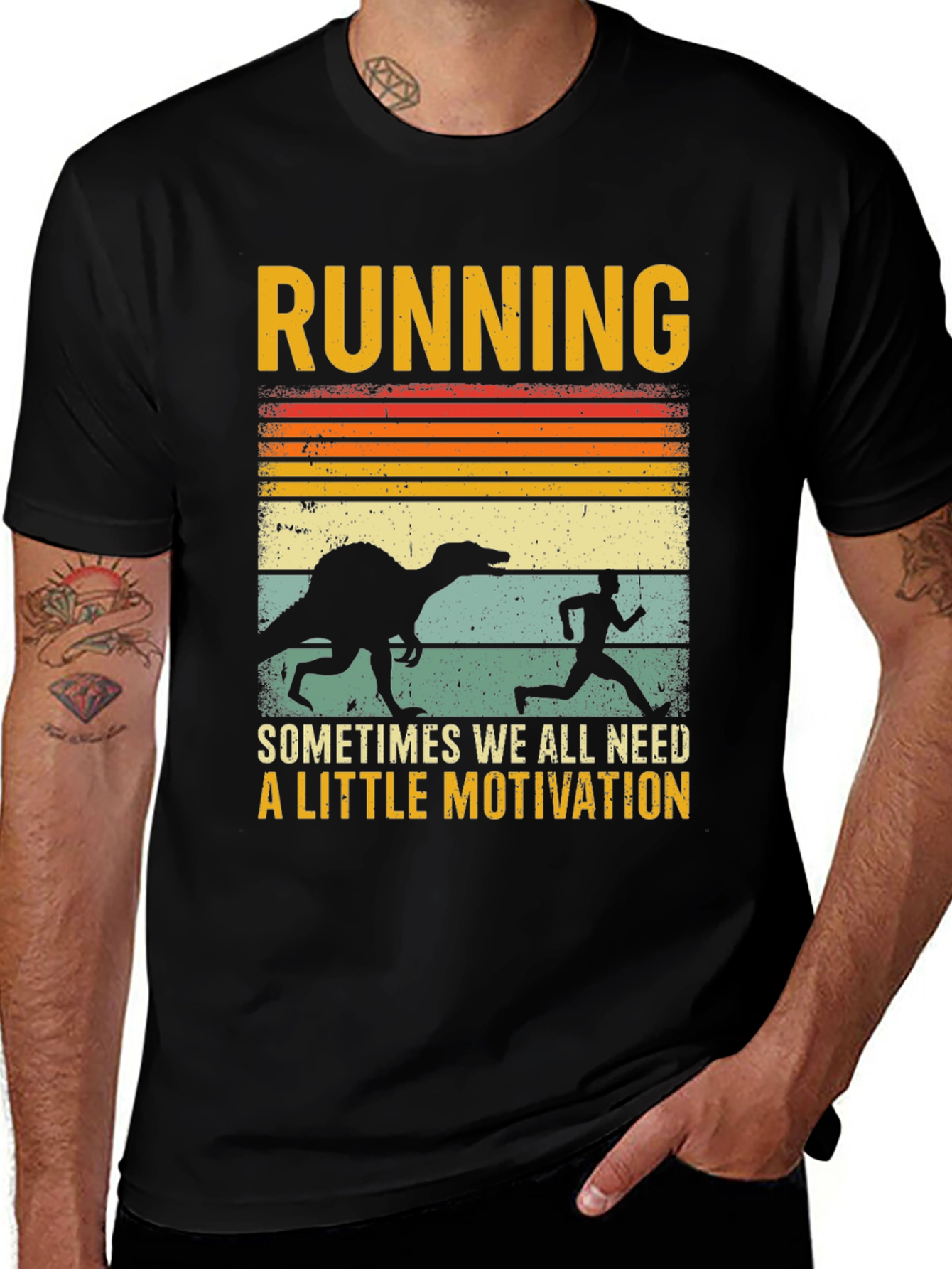 Variant 23 of Running Dinosaur T-Shirt: Motivation Guaranteed!