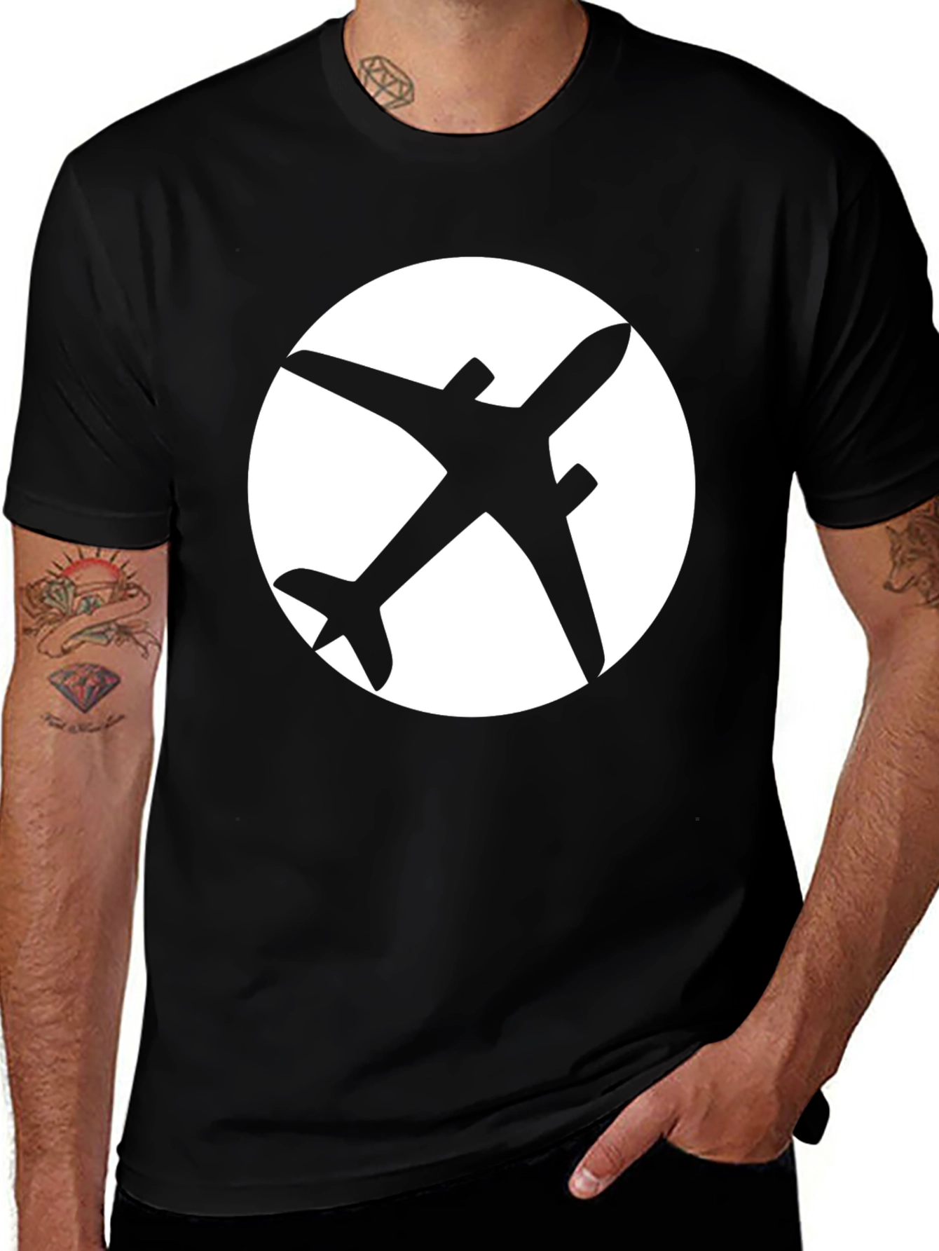Variant 21 of Airplane Graphic Black T-Shirt - Aviation Enthusiast Apparel