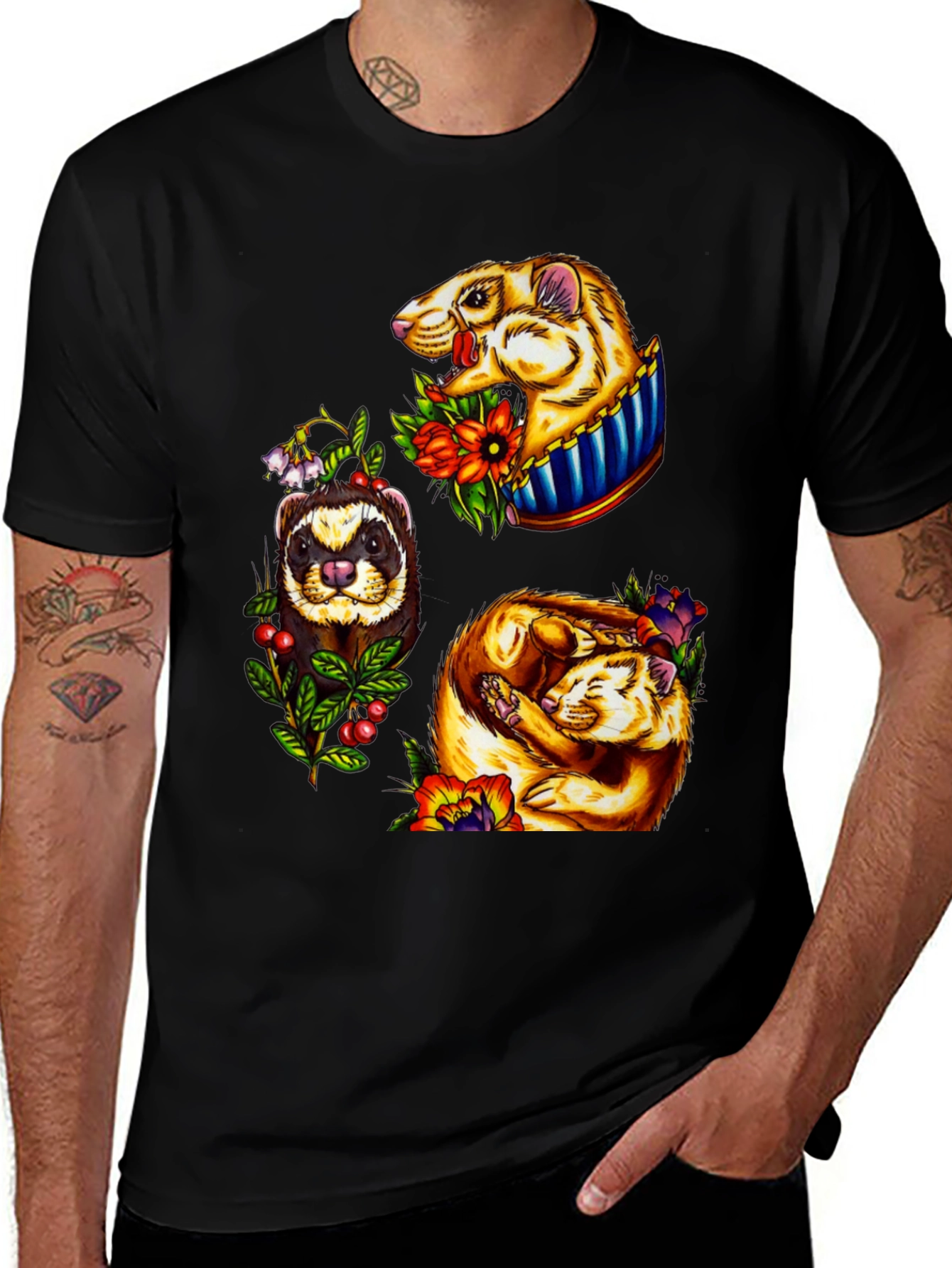Variant 7 of Ferret Graphic T-Shirt - Stylish Animal Tee