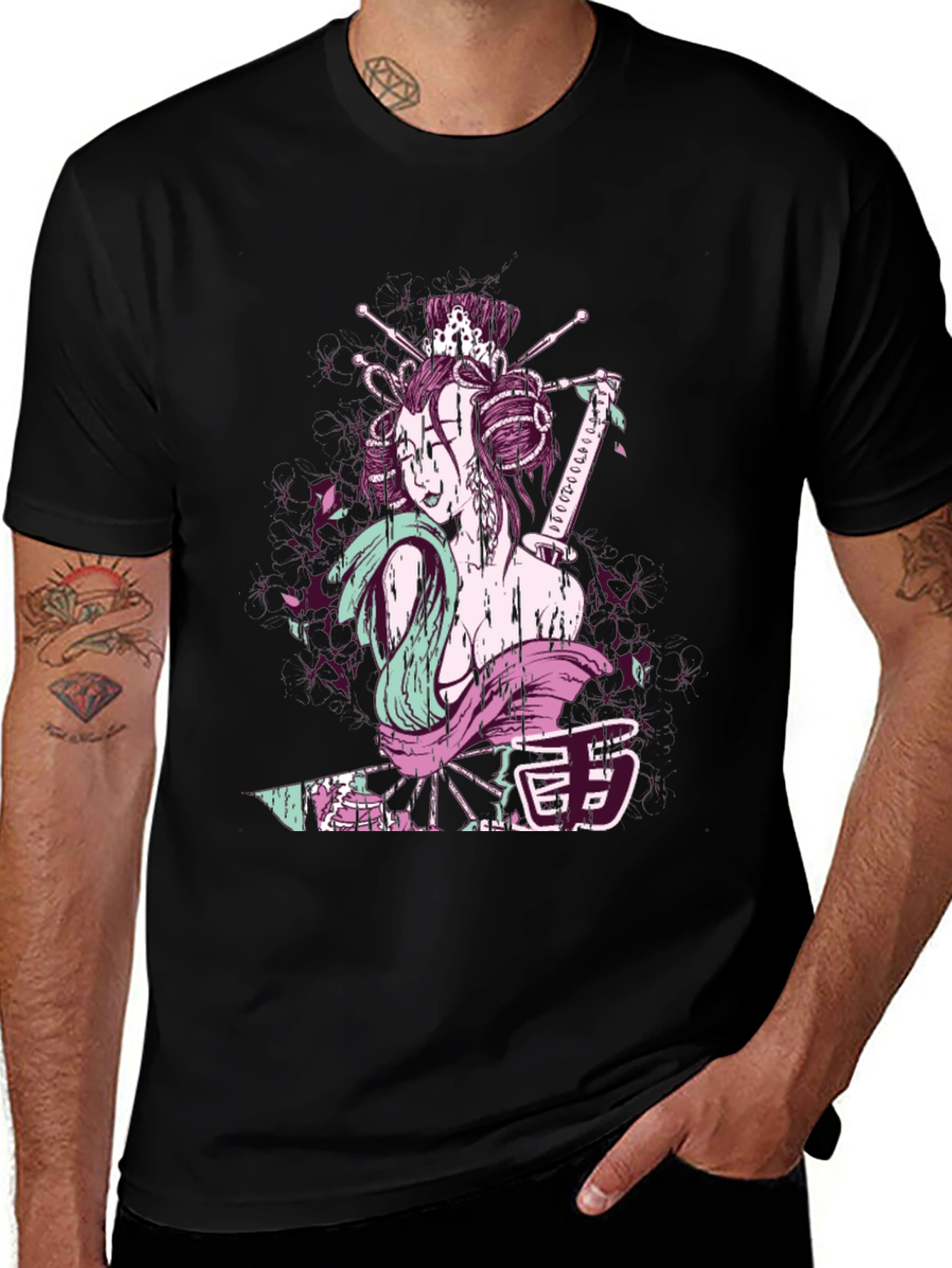 Variant 26 of Geisha Graphic Tee - Samurai Style
