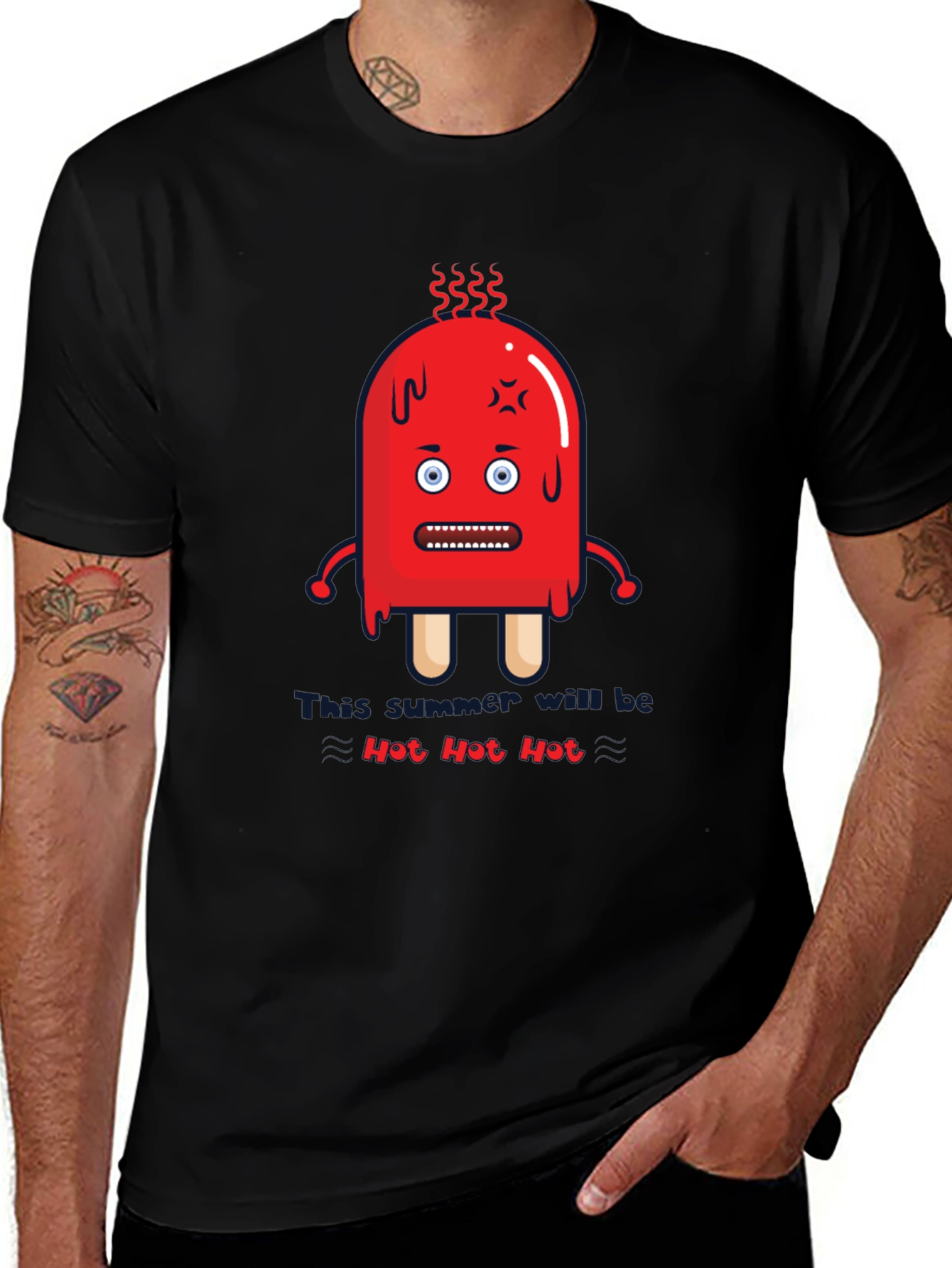 Variant 20 of Funny "Hot Hot Hot" Summer Graphic T-Shirt