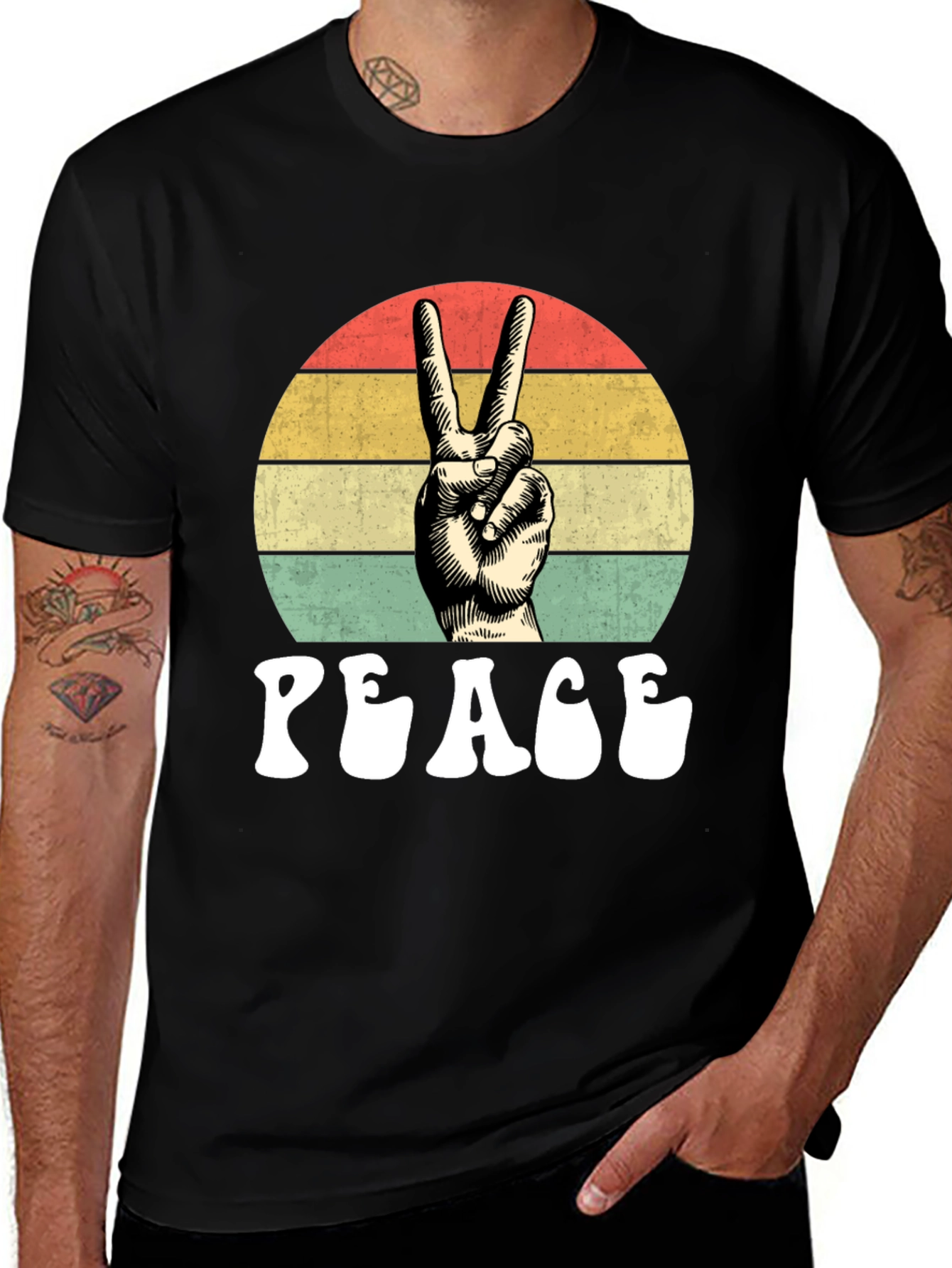 Variant 21 of Vintage Peace Sign T-Shirt - Retro Graphic Tee
