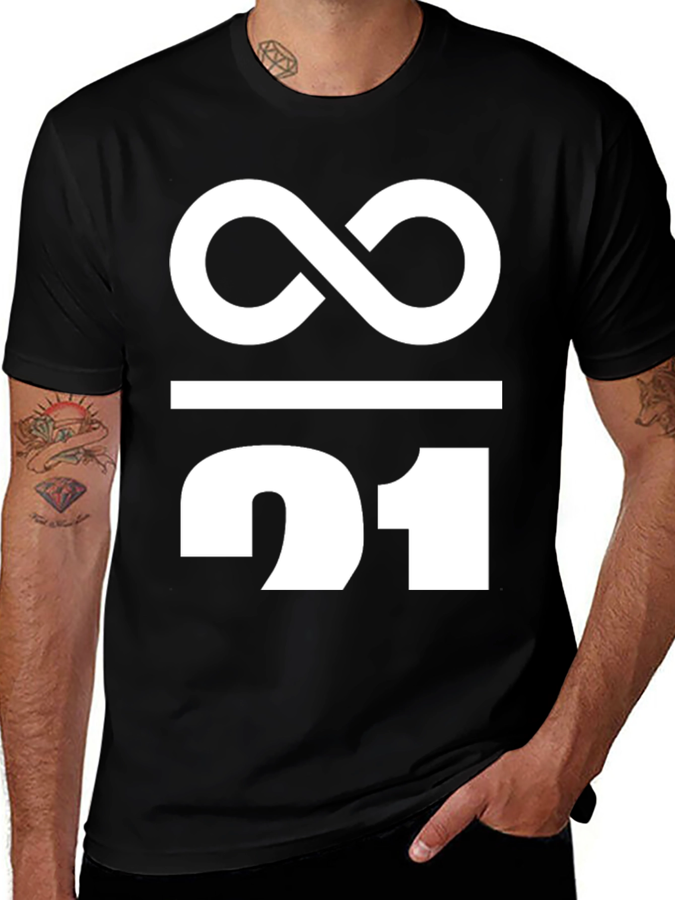 Variant 20 of Infinity Over One Tee - Modern Minimalist Design