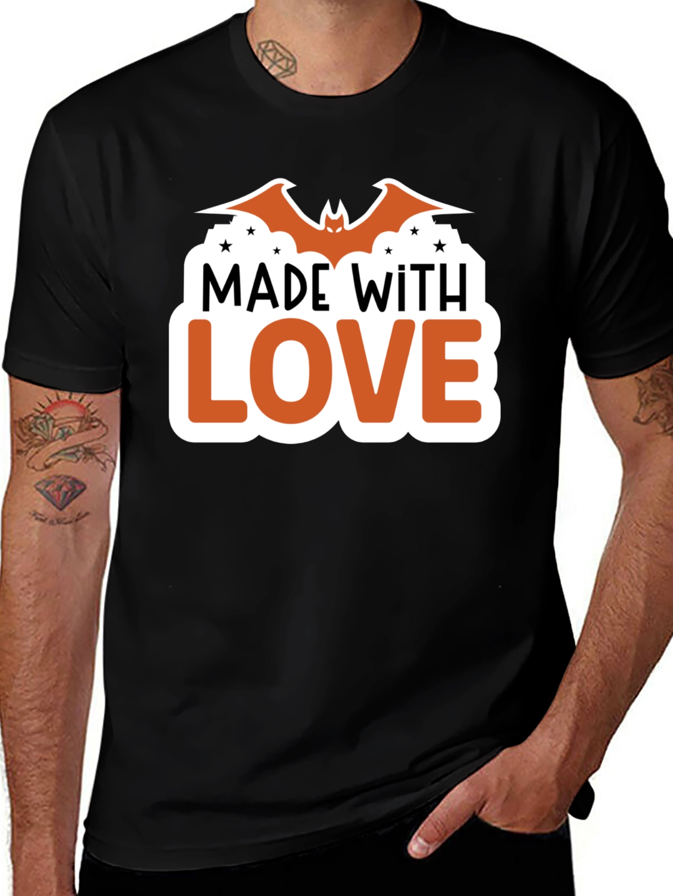 Variant 19 of Made With Love Bat Halloween T-Shirt