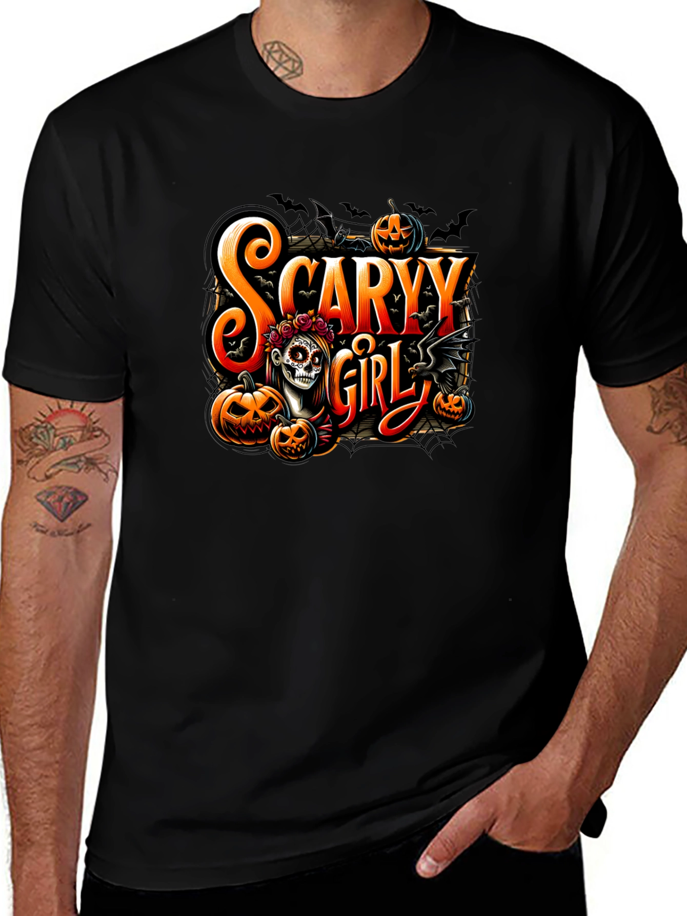 Variant 9 of Scary Girl Halloween Graphic T-Shirt