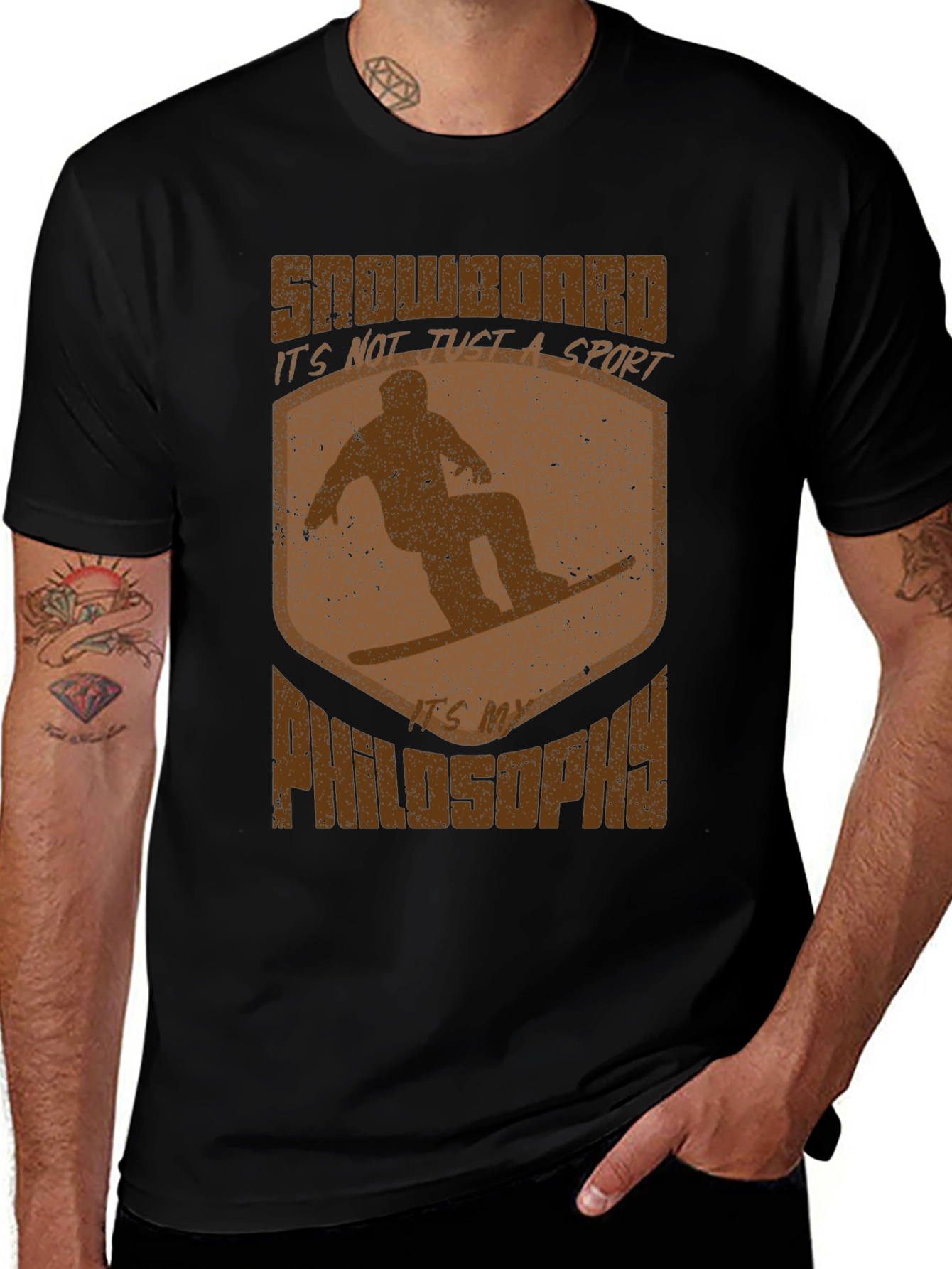 Black Snowboard Philosophy Graphic T-Shirt main image