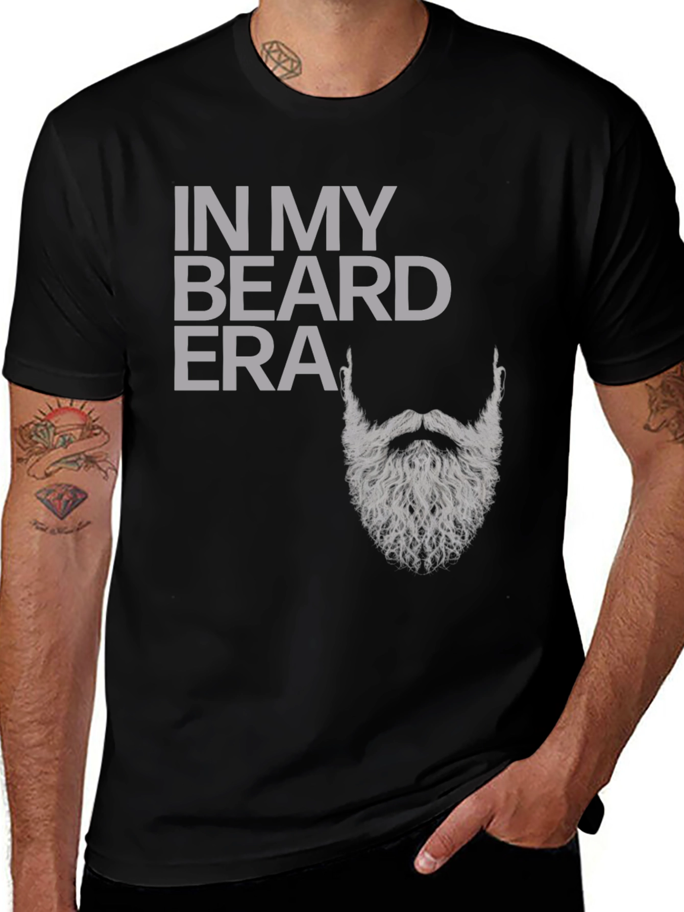 Variant 19 of In My Beard Era Graphic Tee - Men's Black T-Shirt