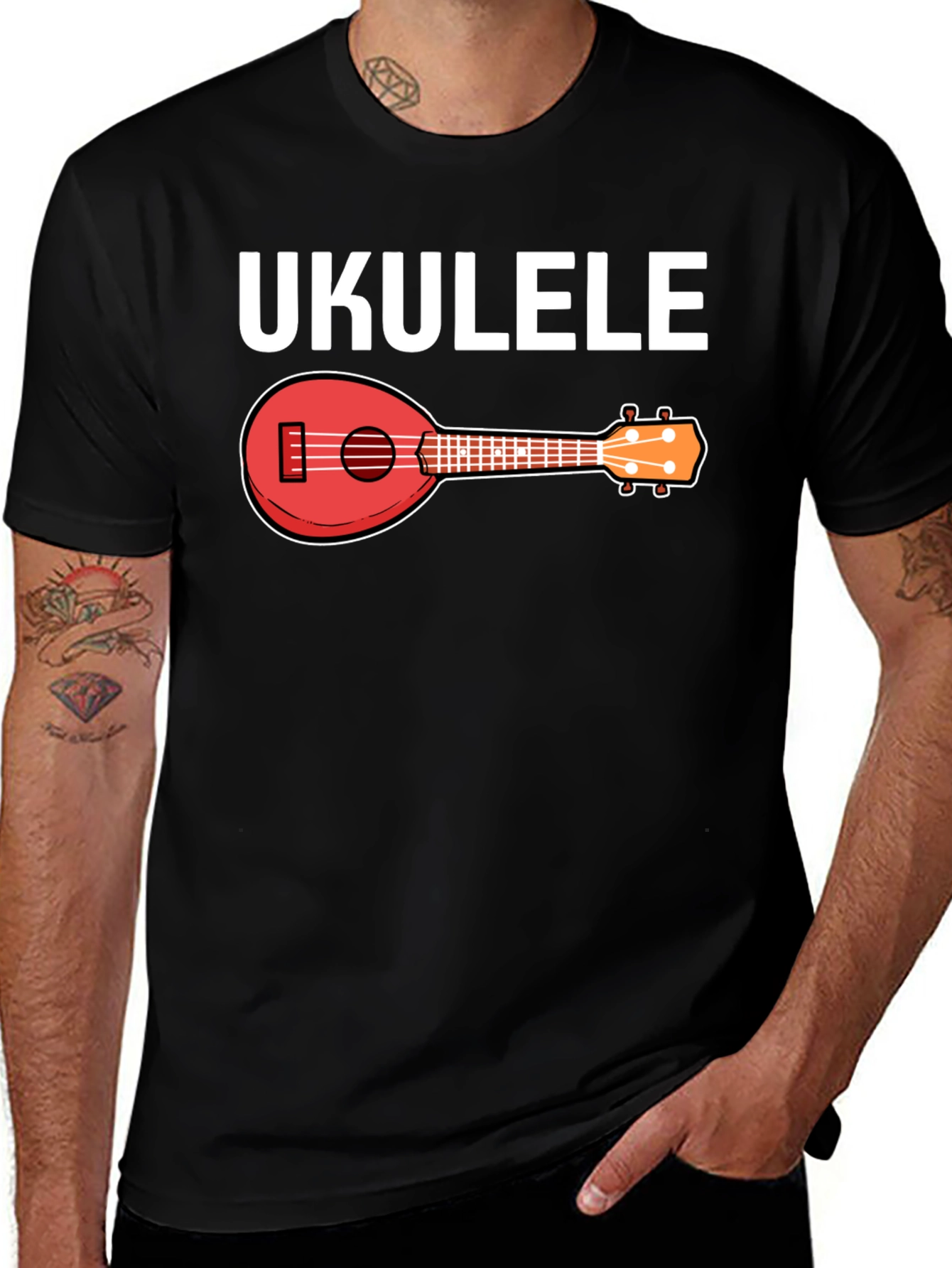 Variant 20 of Ukulele Graphic Tee - Black
