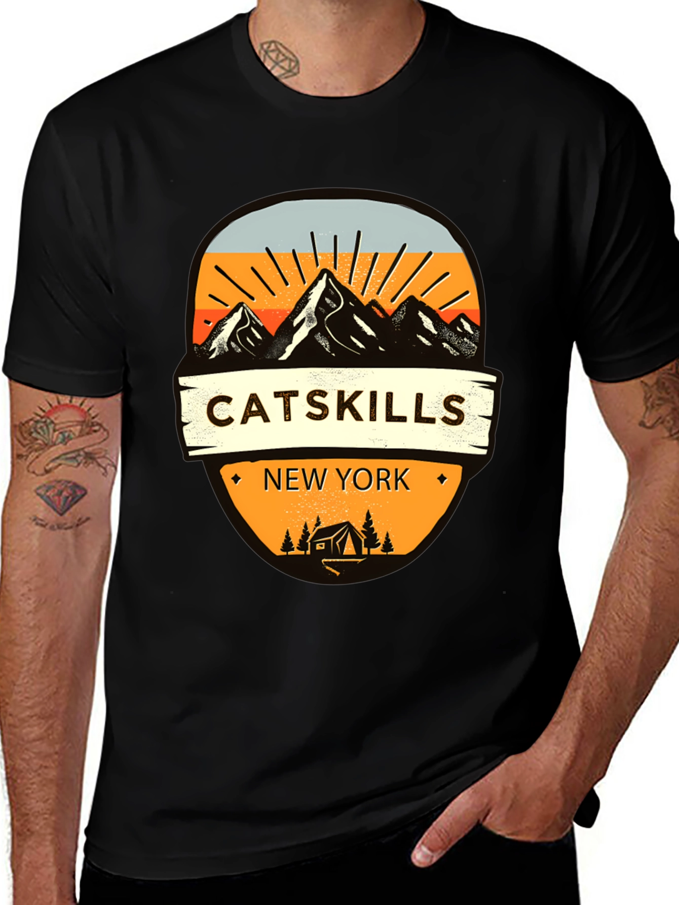 Variant 18 of Catskills New York Black Graphic Tee