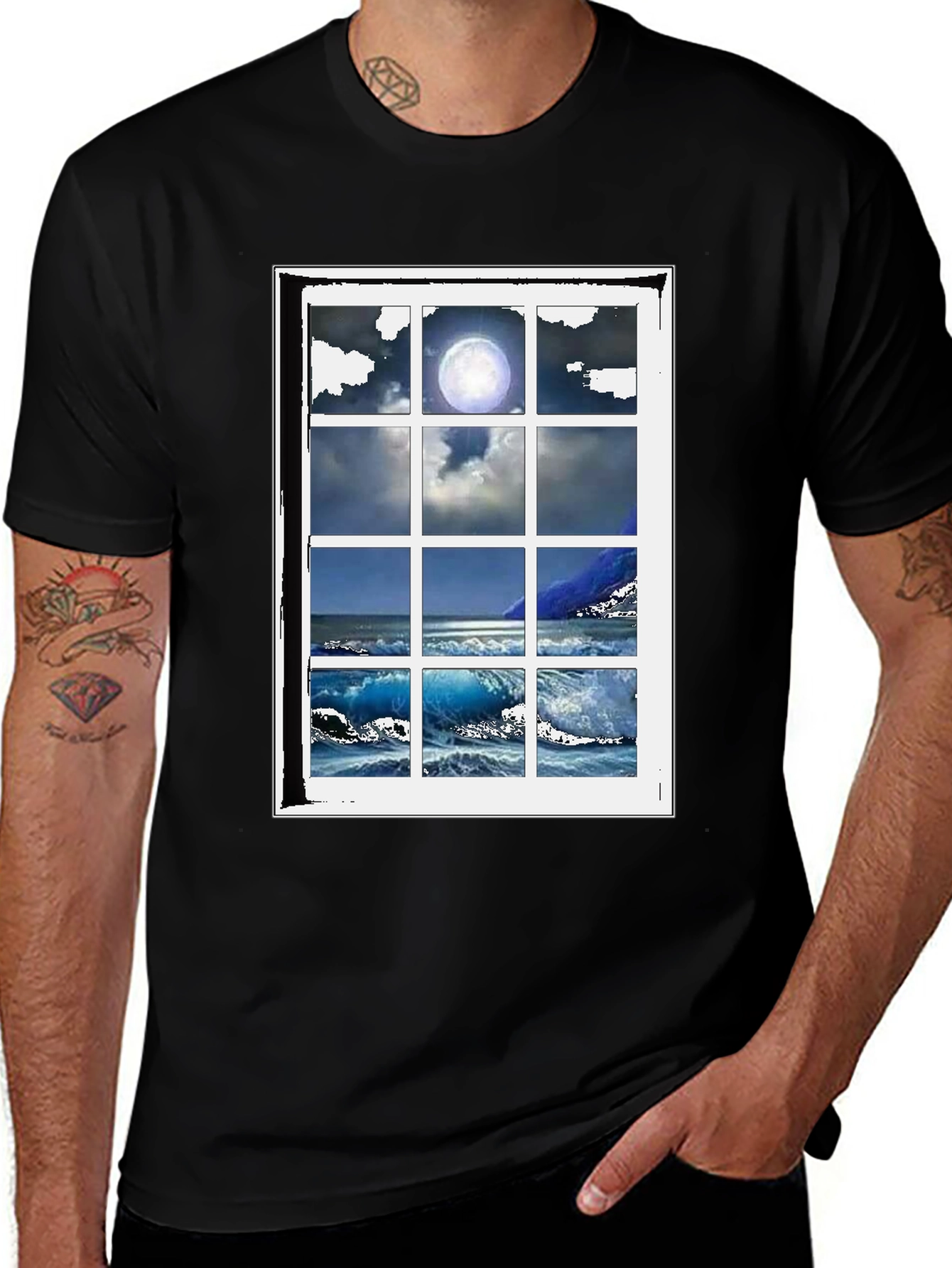 Variant 28 of Ocean View Window T-Shirt - Coastal Graphic Tee