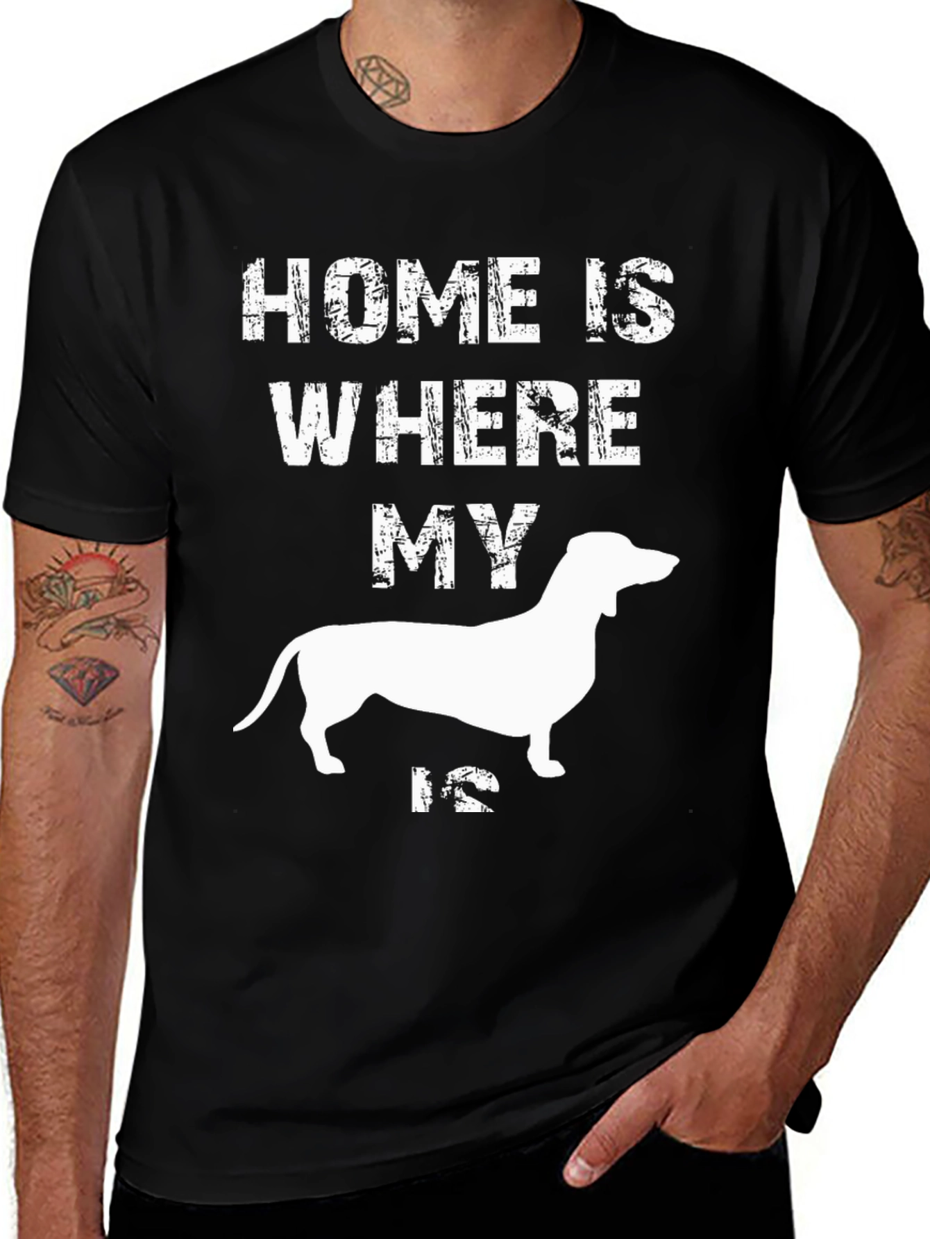 Dachshund Dog Lover T-Shirt - Home Is Where My Dog Is