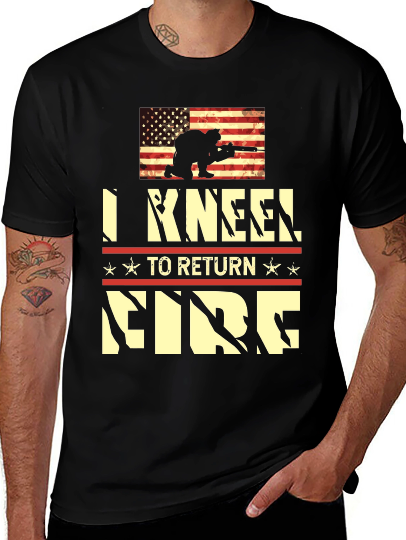 Variant 18 of I Kneel to Return Fire Graphic Tee
