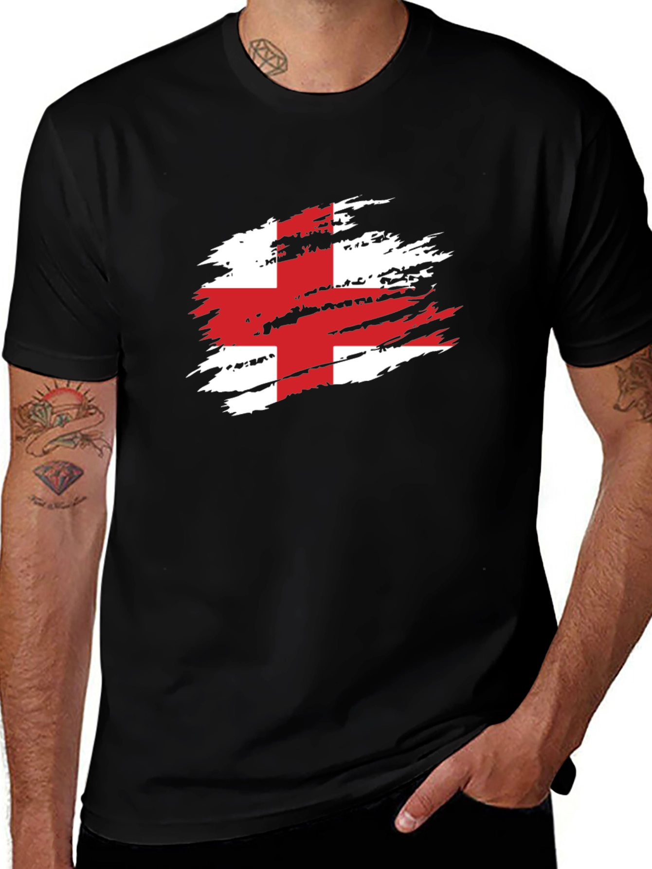 Variant 7 of England Flag Distressed Graphic T-Shirt