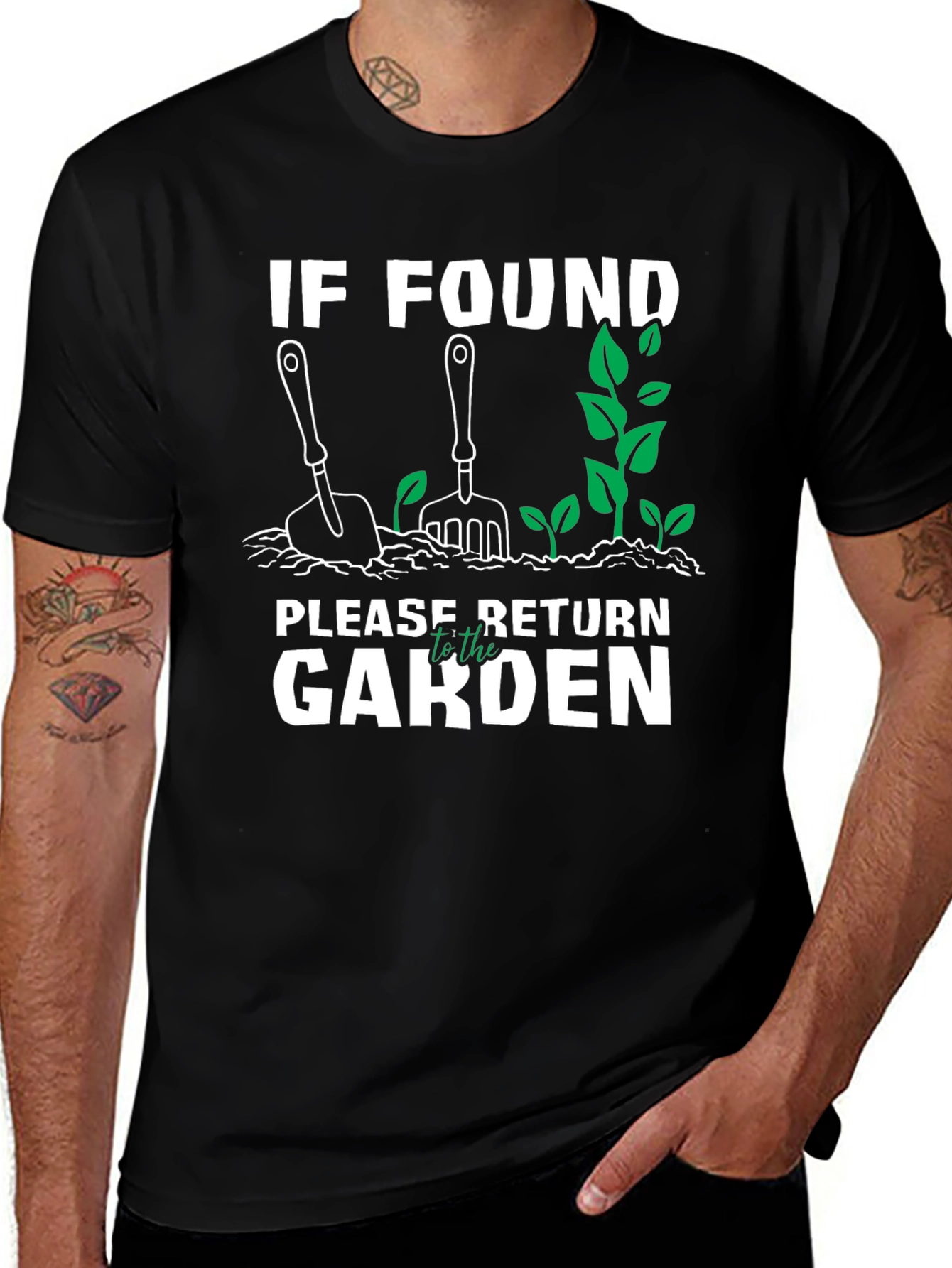 Variant 20 of If Found Return to the Garden Black T-Shirt
