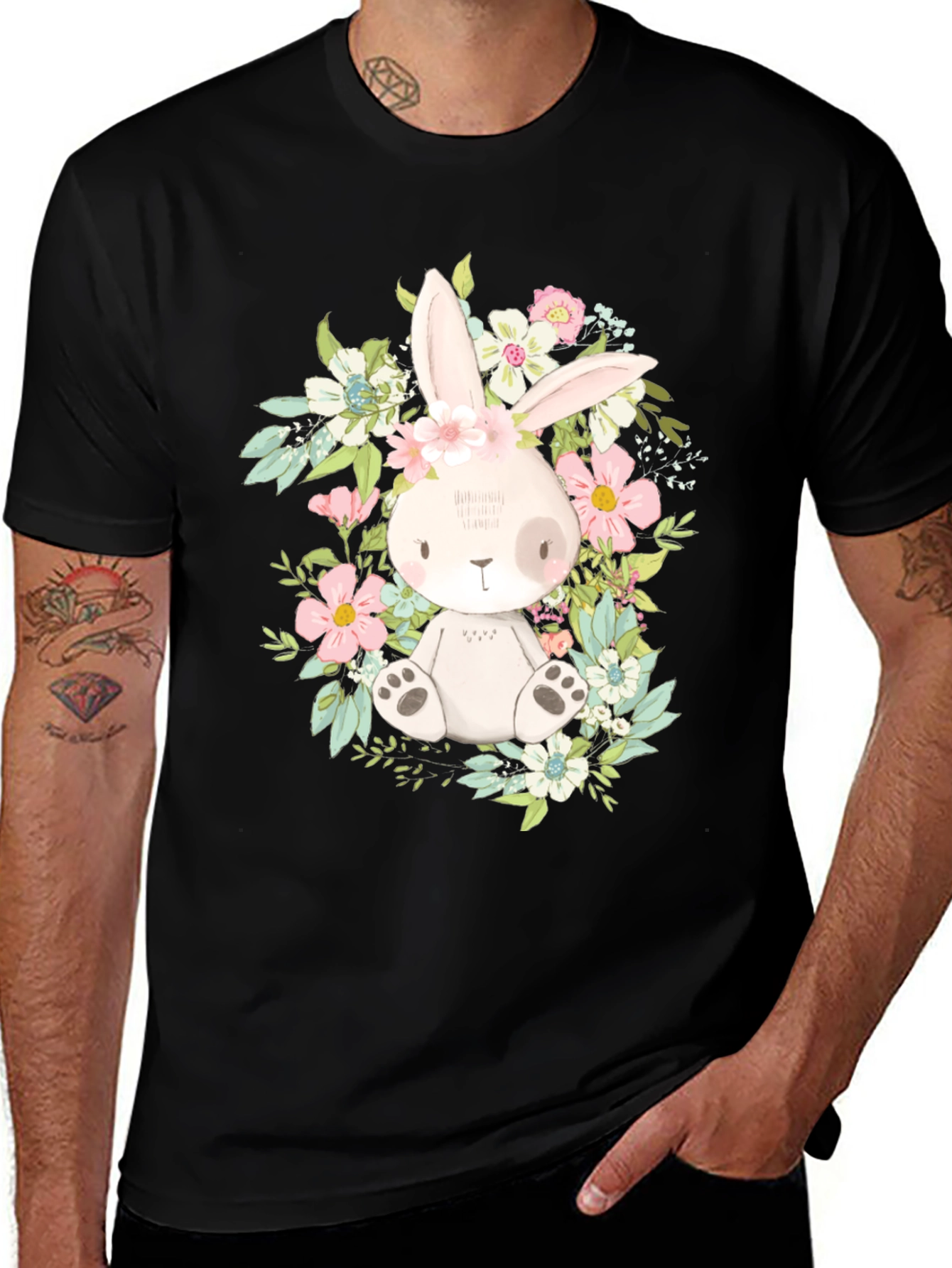Variant 18 of Floral Bunny Graphic Tee