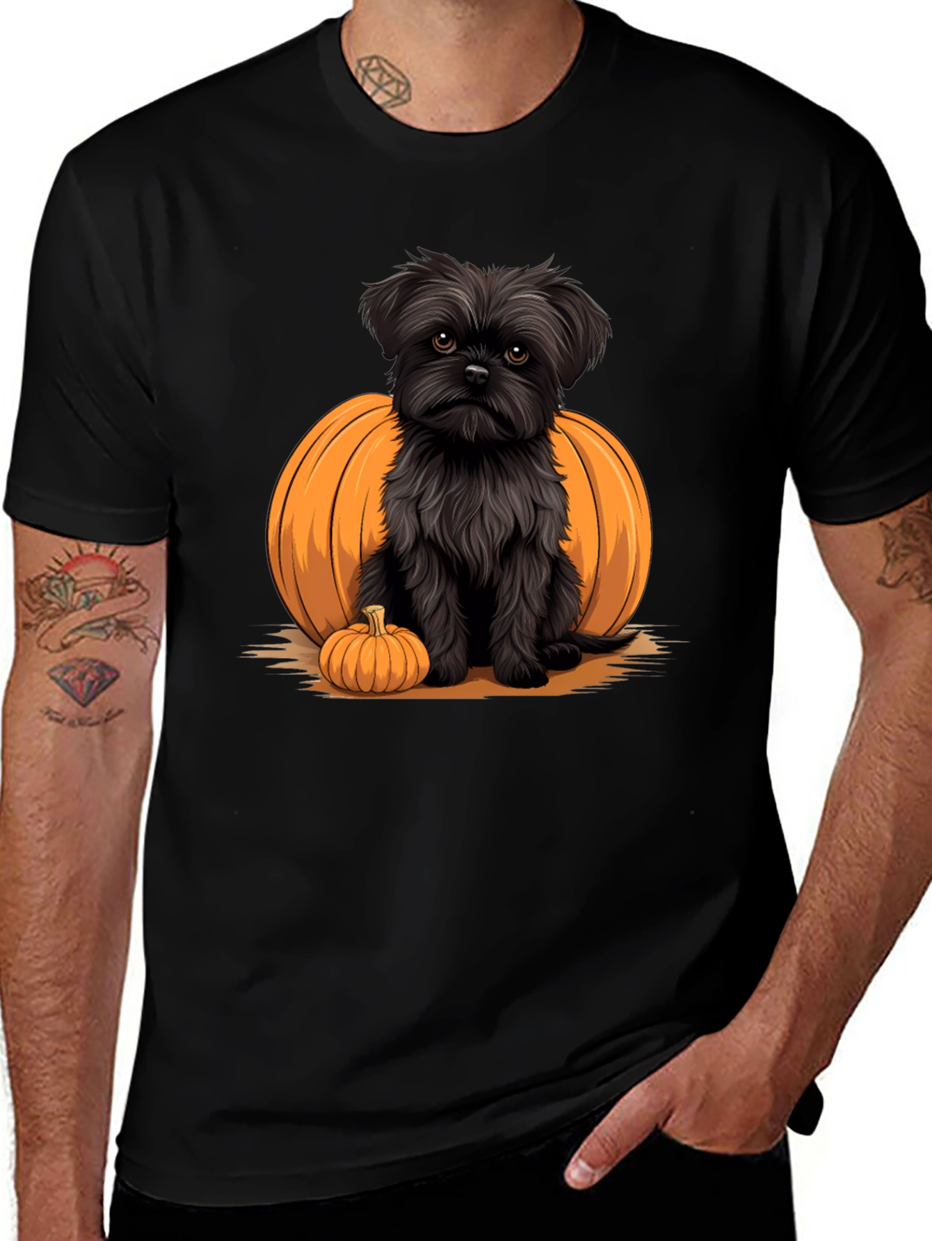 Halloween Dog & Pumpkin Graphic Tee