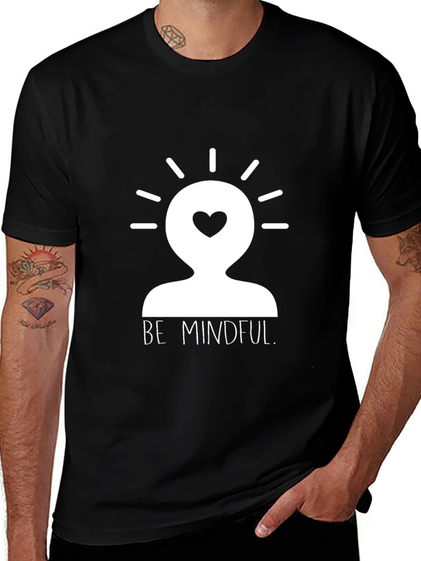Variant 8 of Be Mindful Graphic Tee - Black
