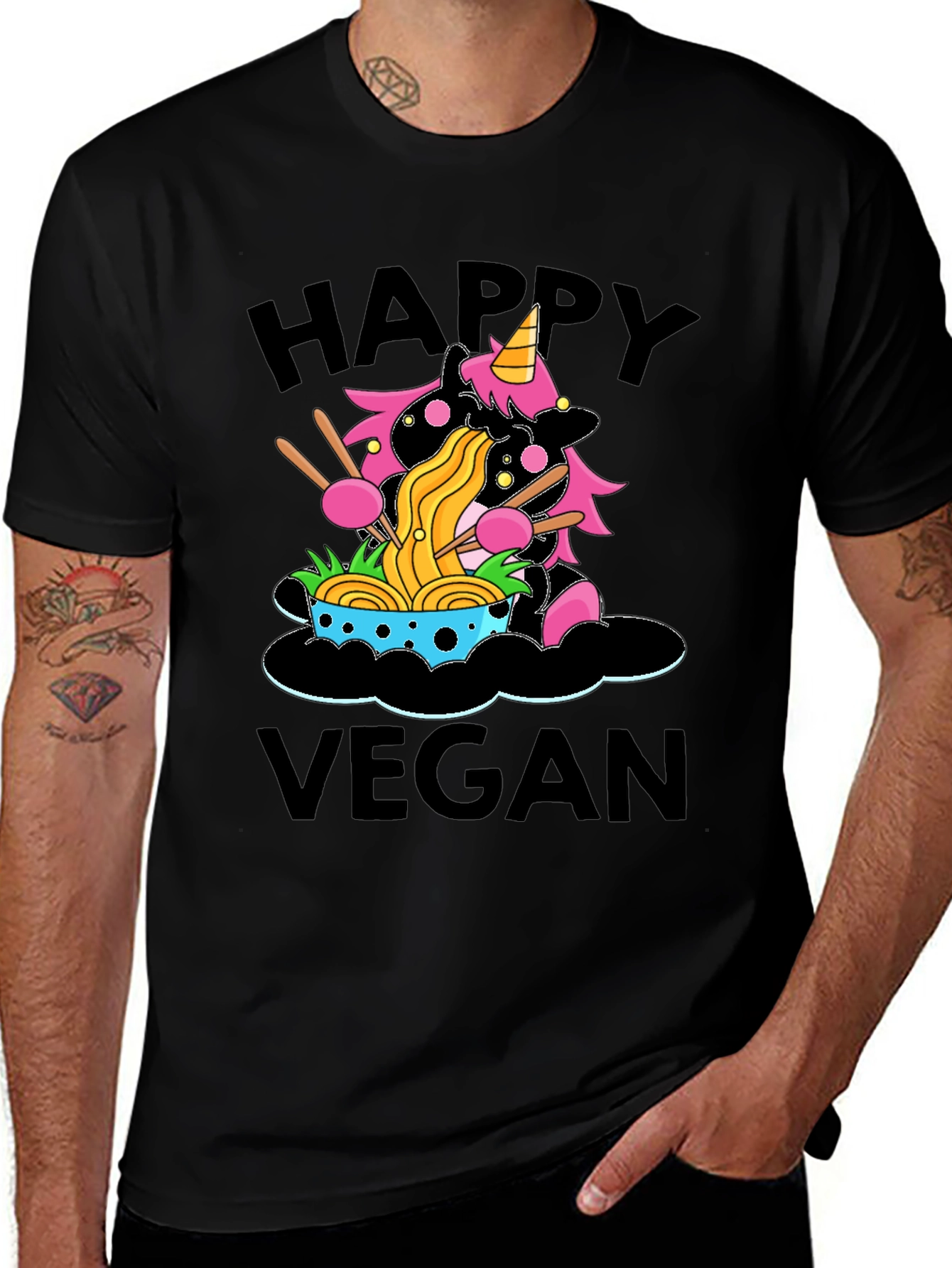 Variant 18 of Happy Vegan Unicorn Ramen T-Shirt