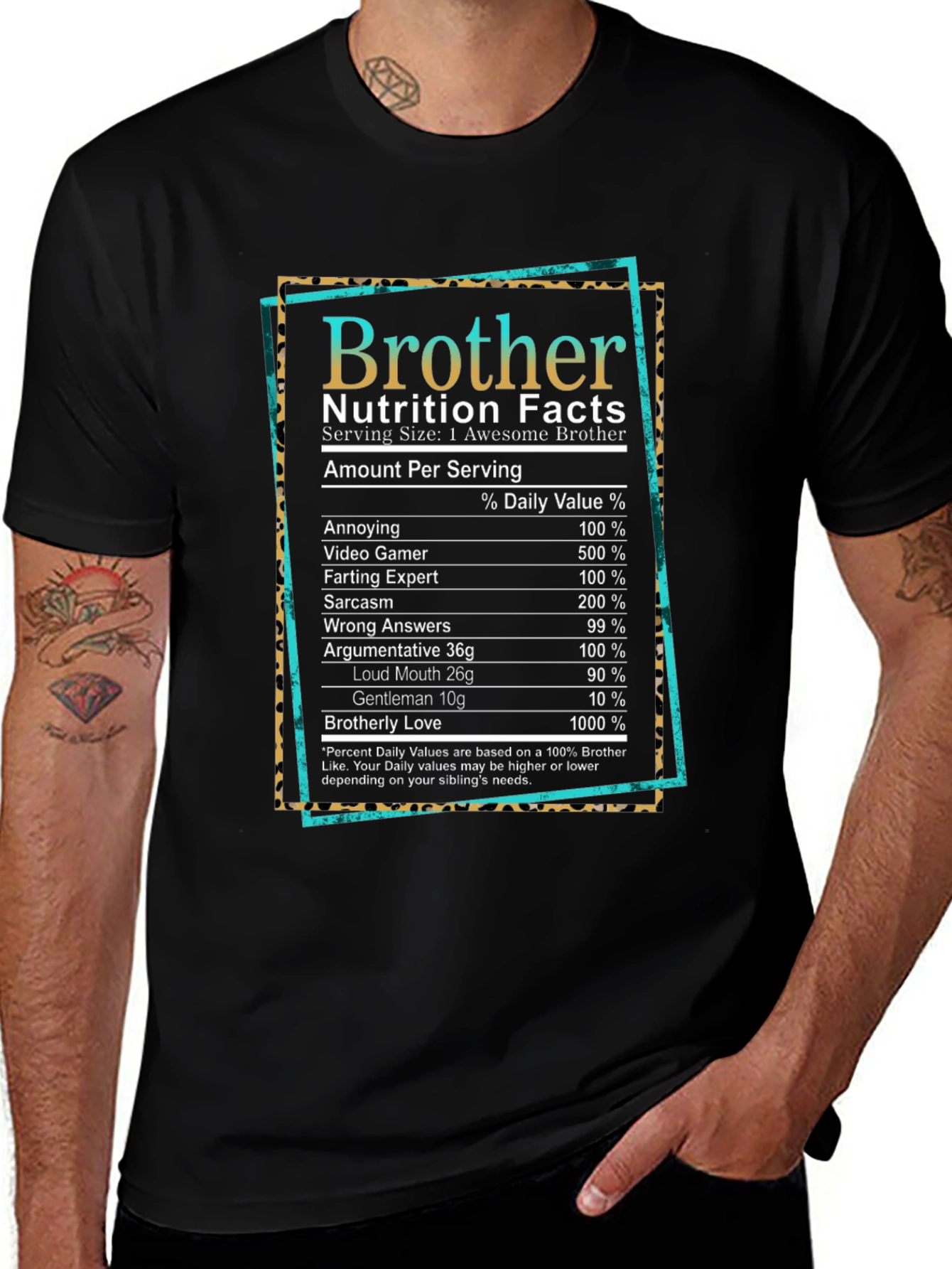 Variant 16 of Brother Nutrition Facts Graphic T-Shirt