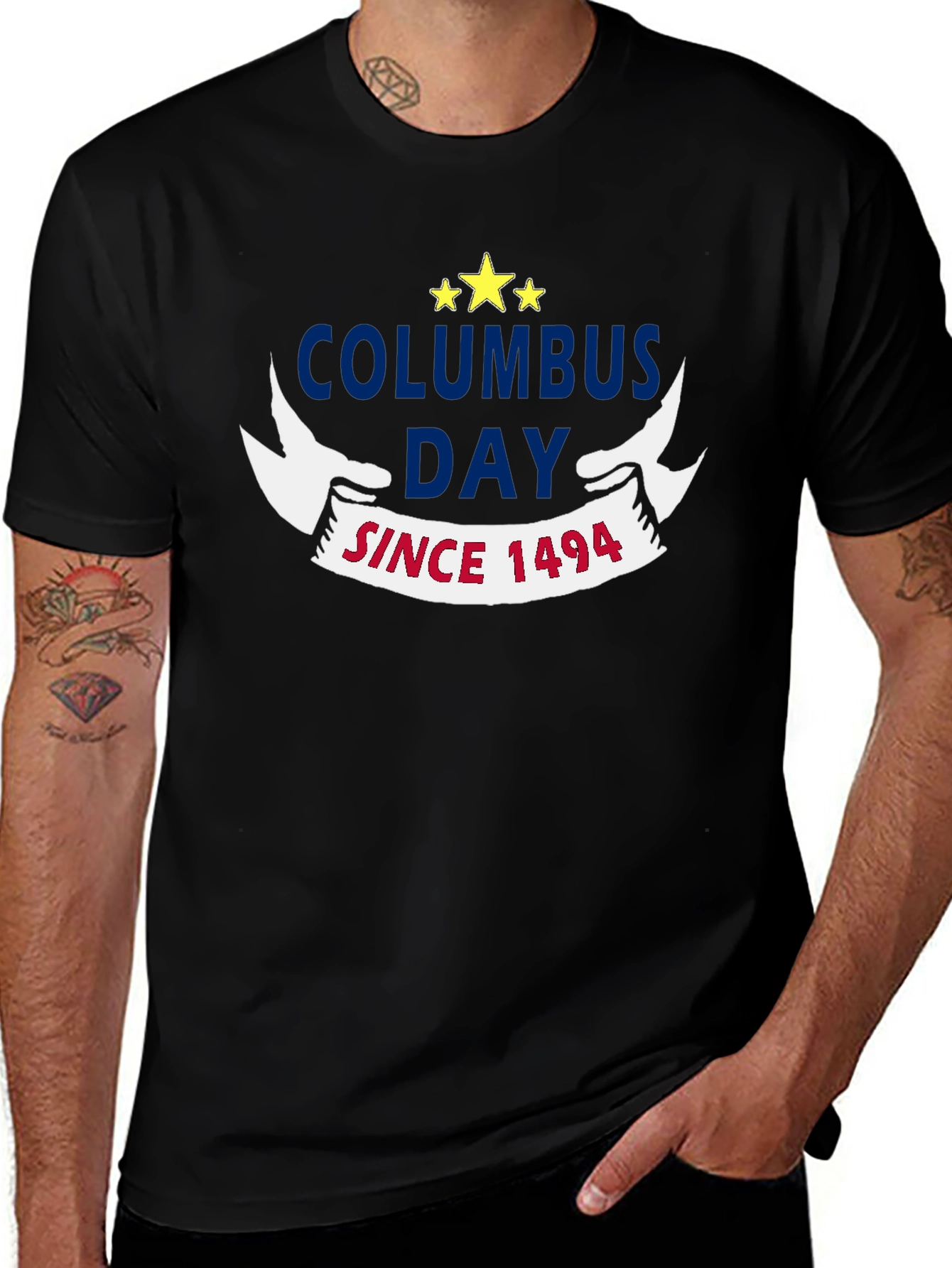 Variant 24 of Columbus Day Since 1494 Black T-Shirt