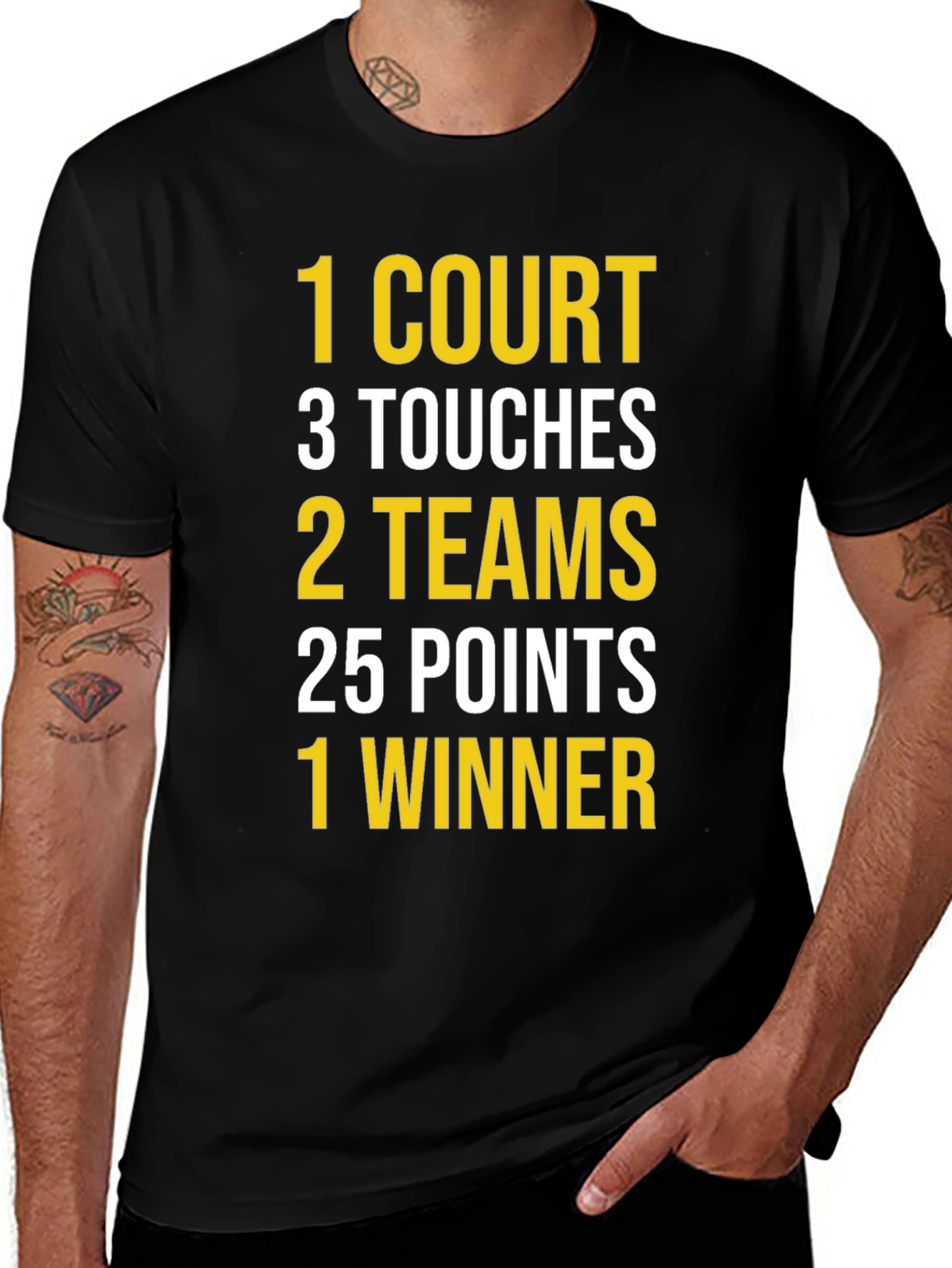 Variant 4 of Basketball T-Shirt: Court, Touches, Teams, Points, Winner