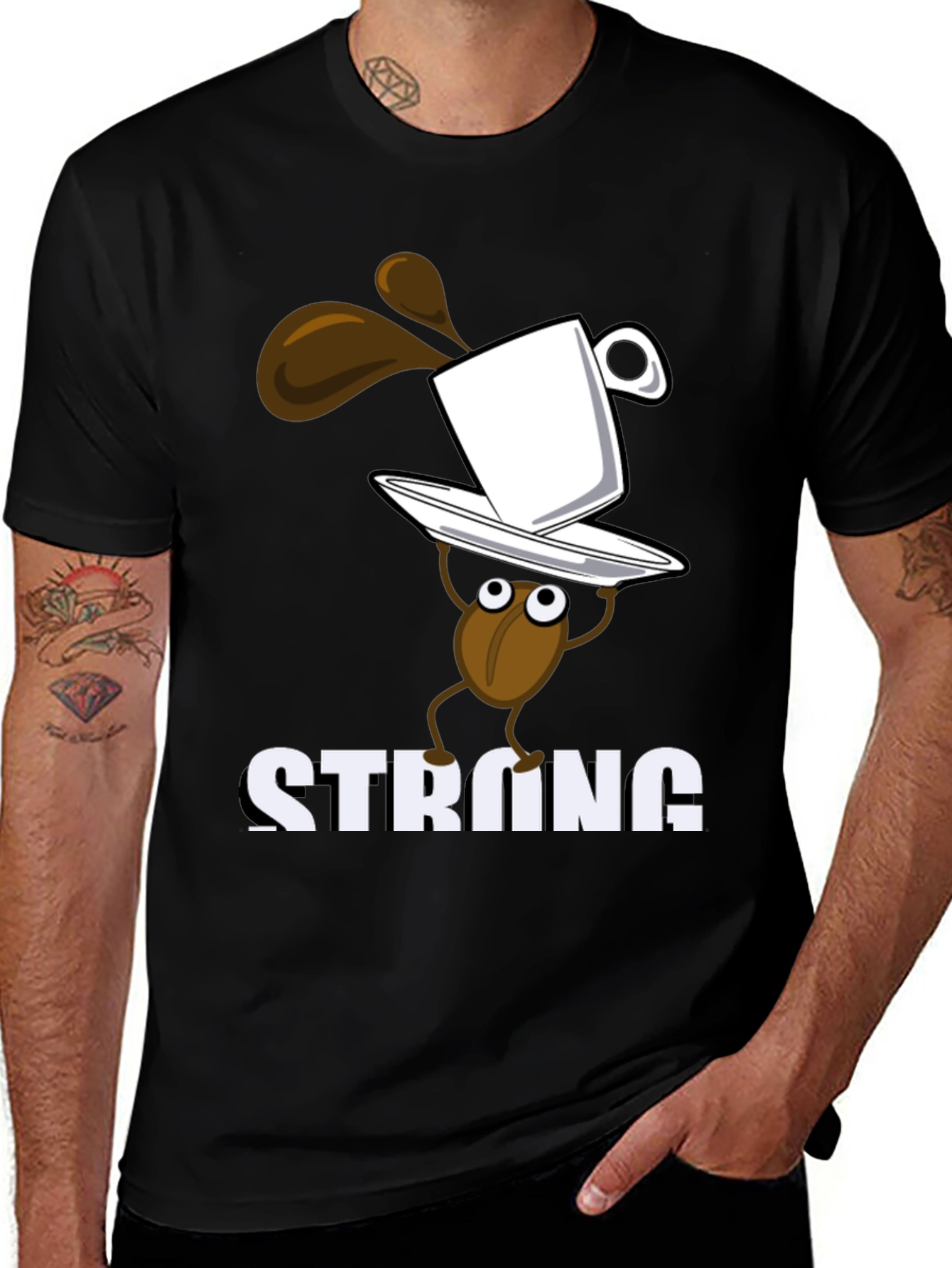 Variant 12 of Strong Coffee Bean T-Shirt