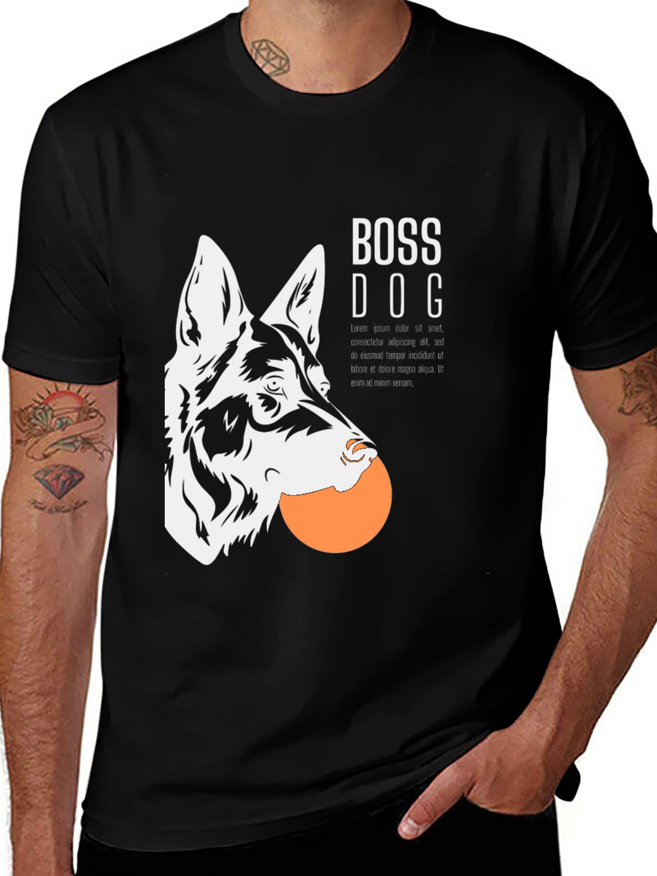 Variant 6 of Boss Dog Graphic T-Shirt - Cool Canine Design