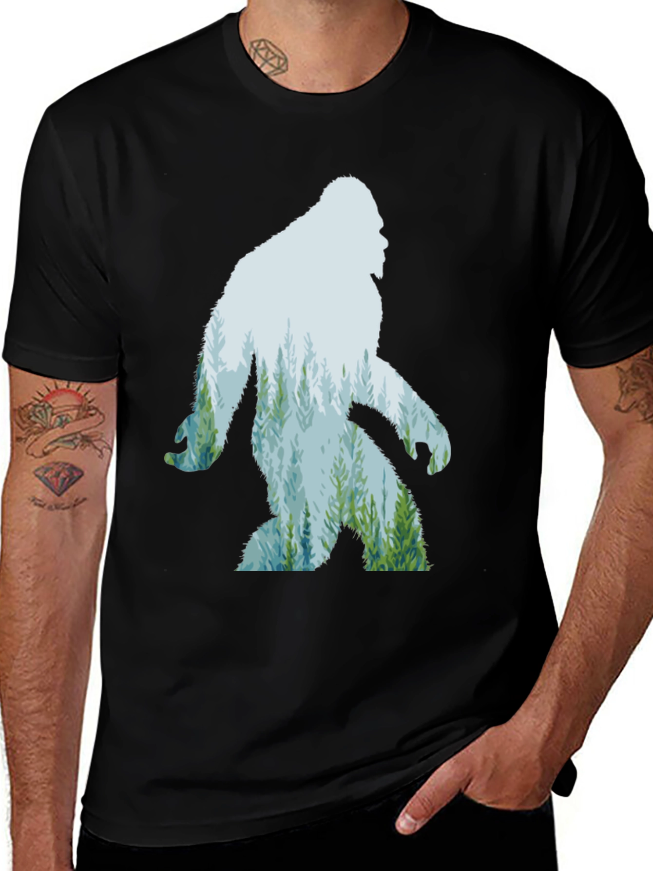 Variant 25 of Bigfoot Forest Graphic Tee - Black