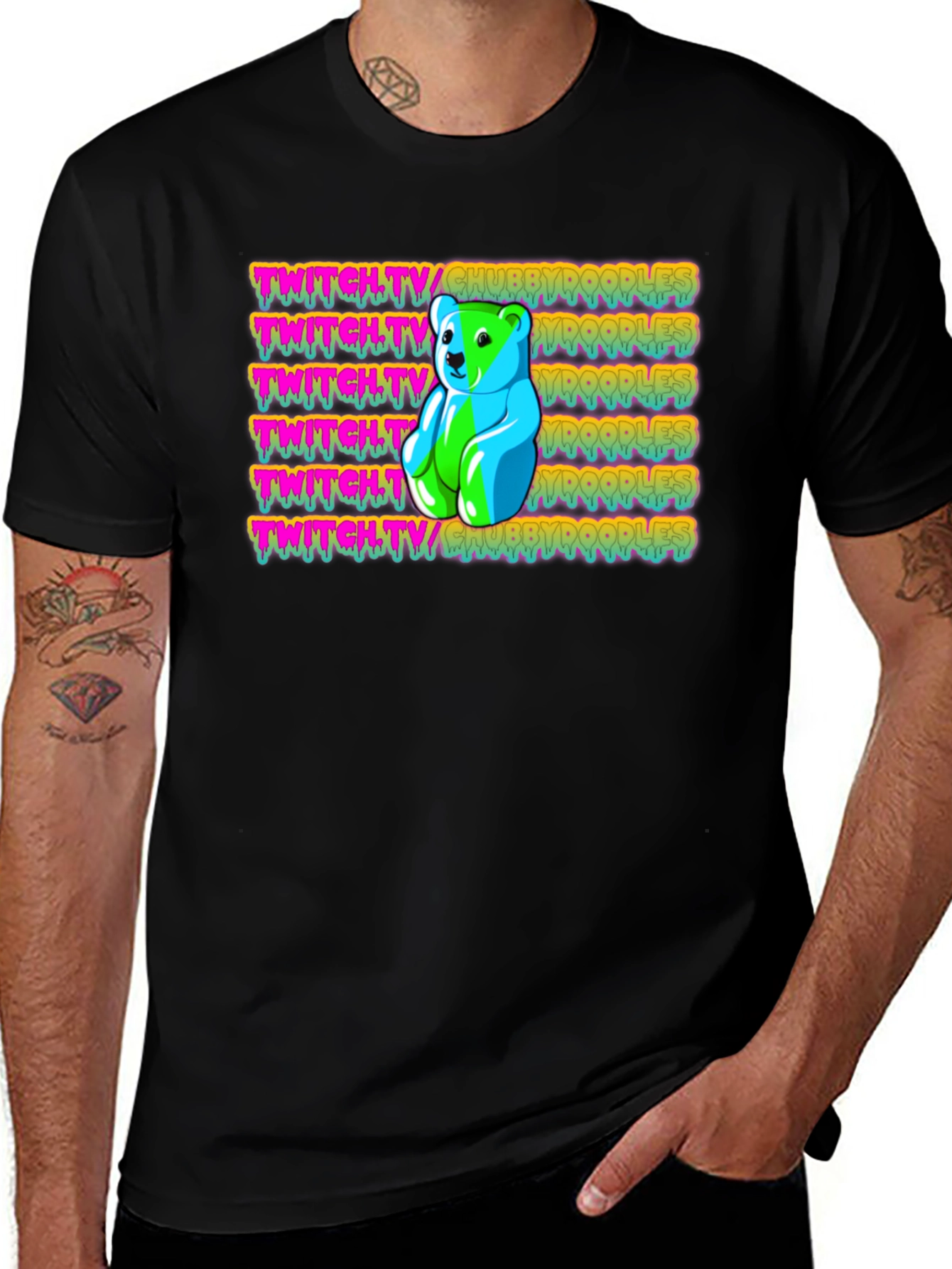Variant 4 of Twitch.tv Chubbydoodles Gummy Bear T-Shirt