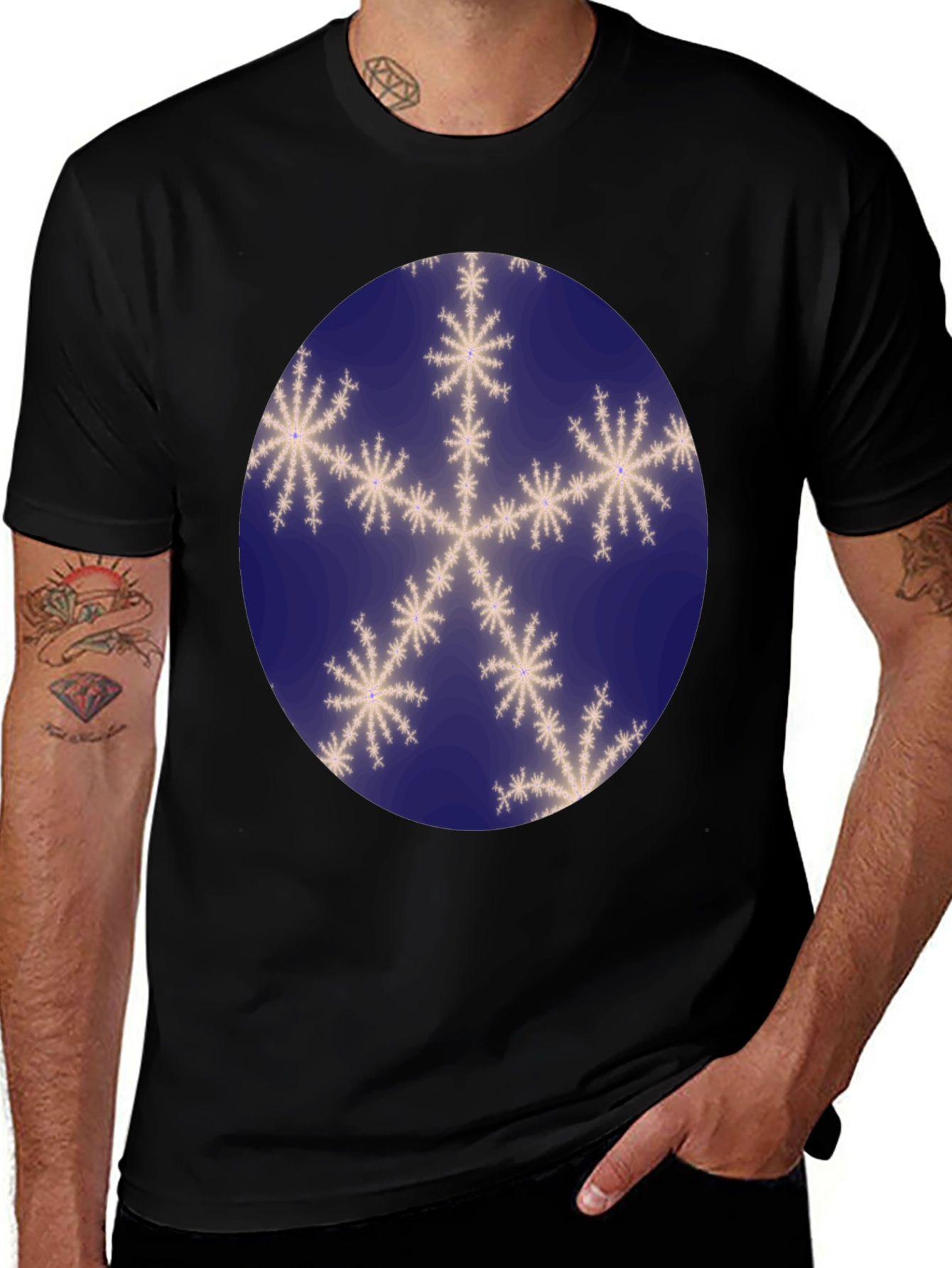 Variant 14 of Snowflake Graphic Print Men's T-Shirt