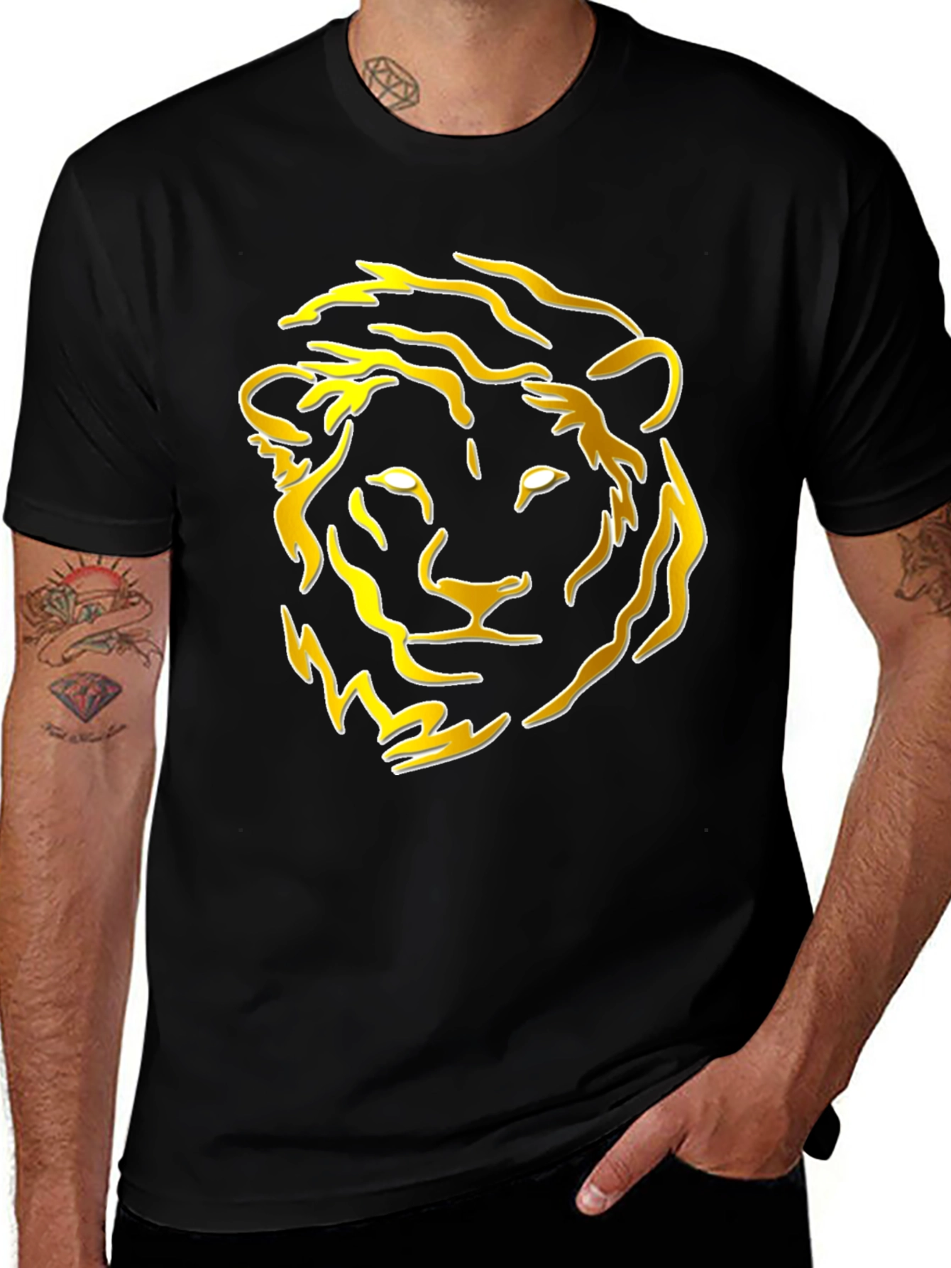 Variant 11 of Lion Graphic Tee - Bold Black T-Shirt