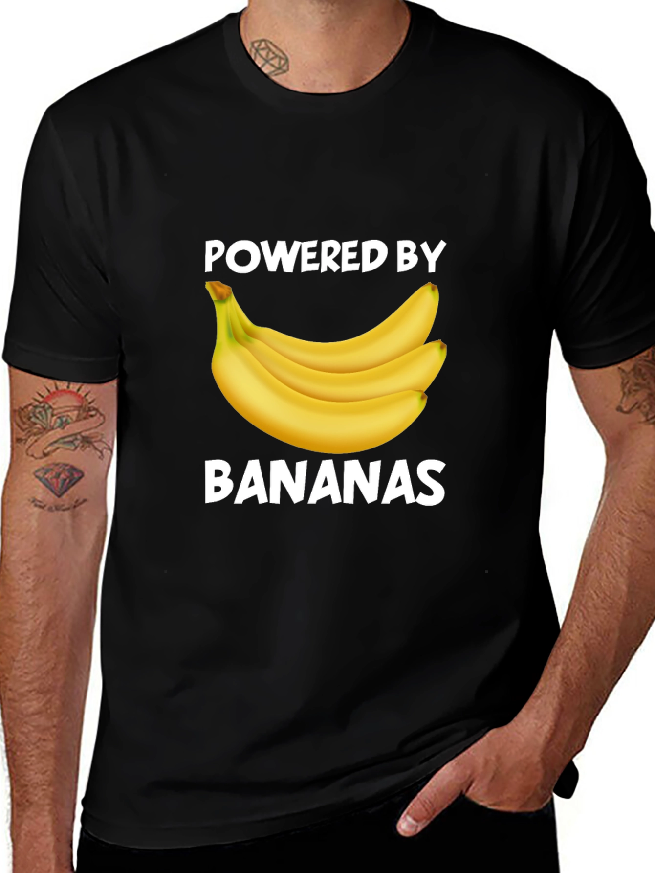 Variant 5 of Powered by Bananas Graphic Tee - Fun Novelty T-Shirt