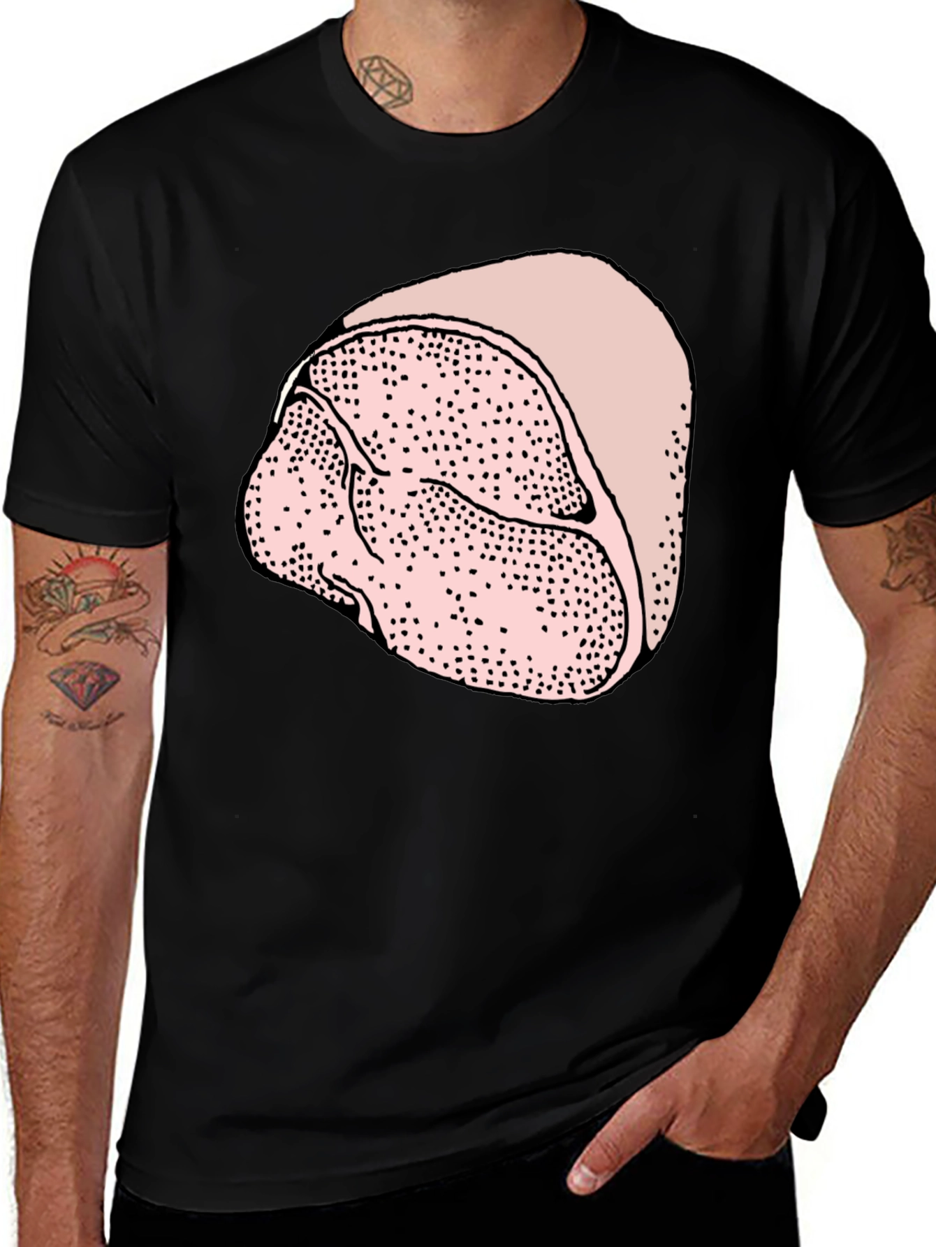 Variant 4 of Funny Ham Cut T-Shirt