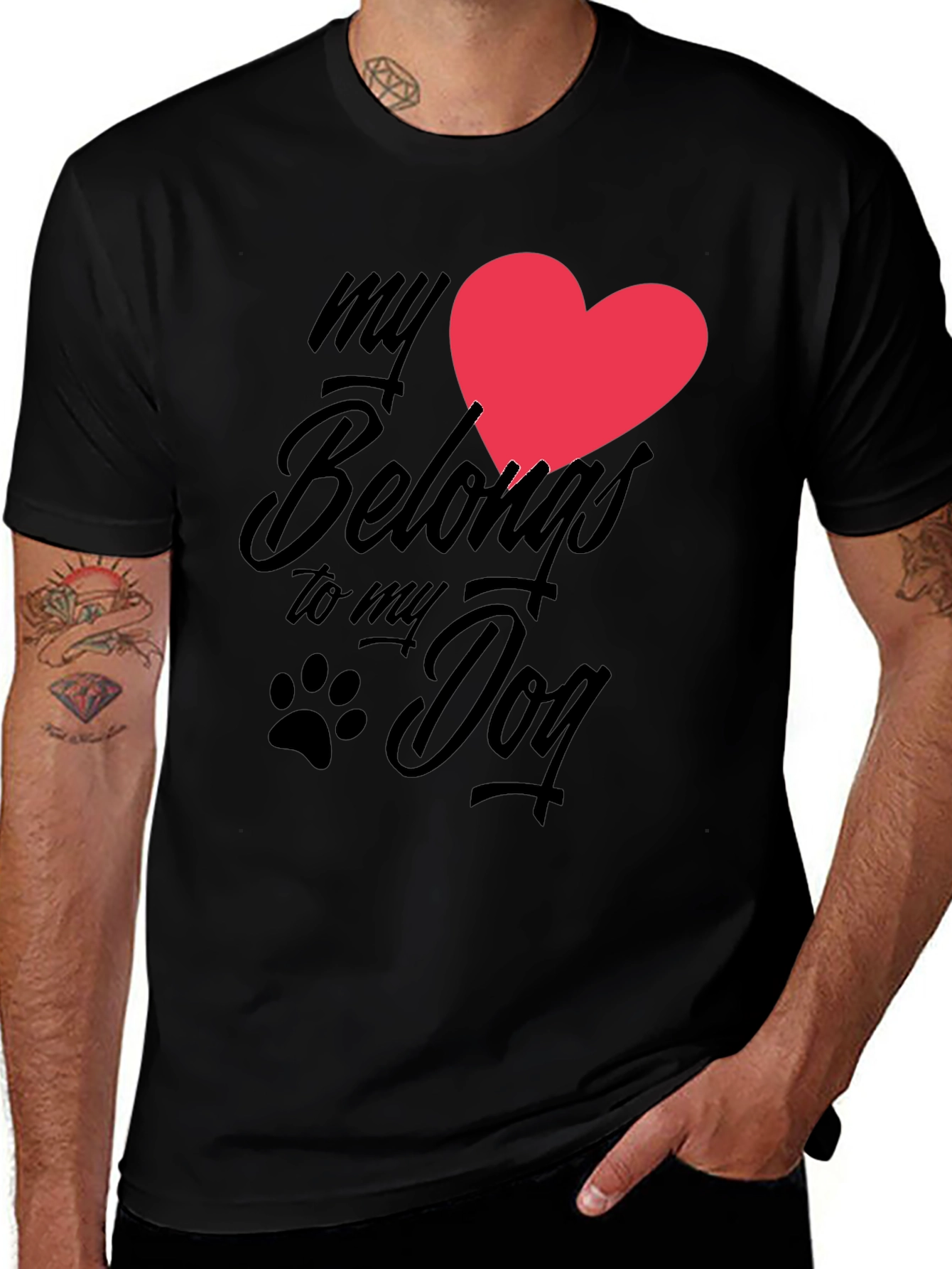 Variant 17 of My Heart Belongs To My Dog Graphic Tee