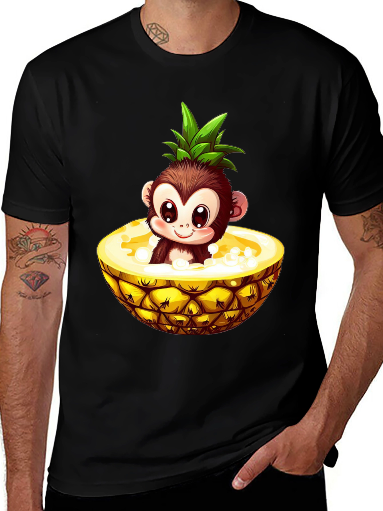 Variant 6 of Monkey in Pineapple Graphic Tee