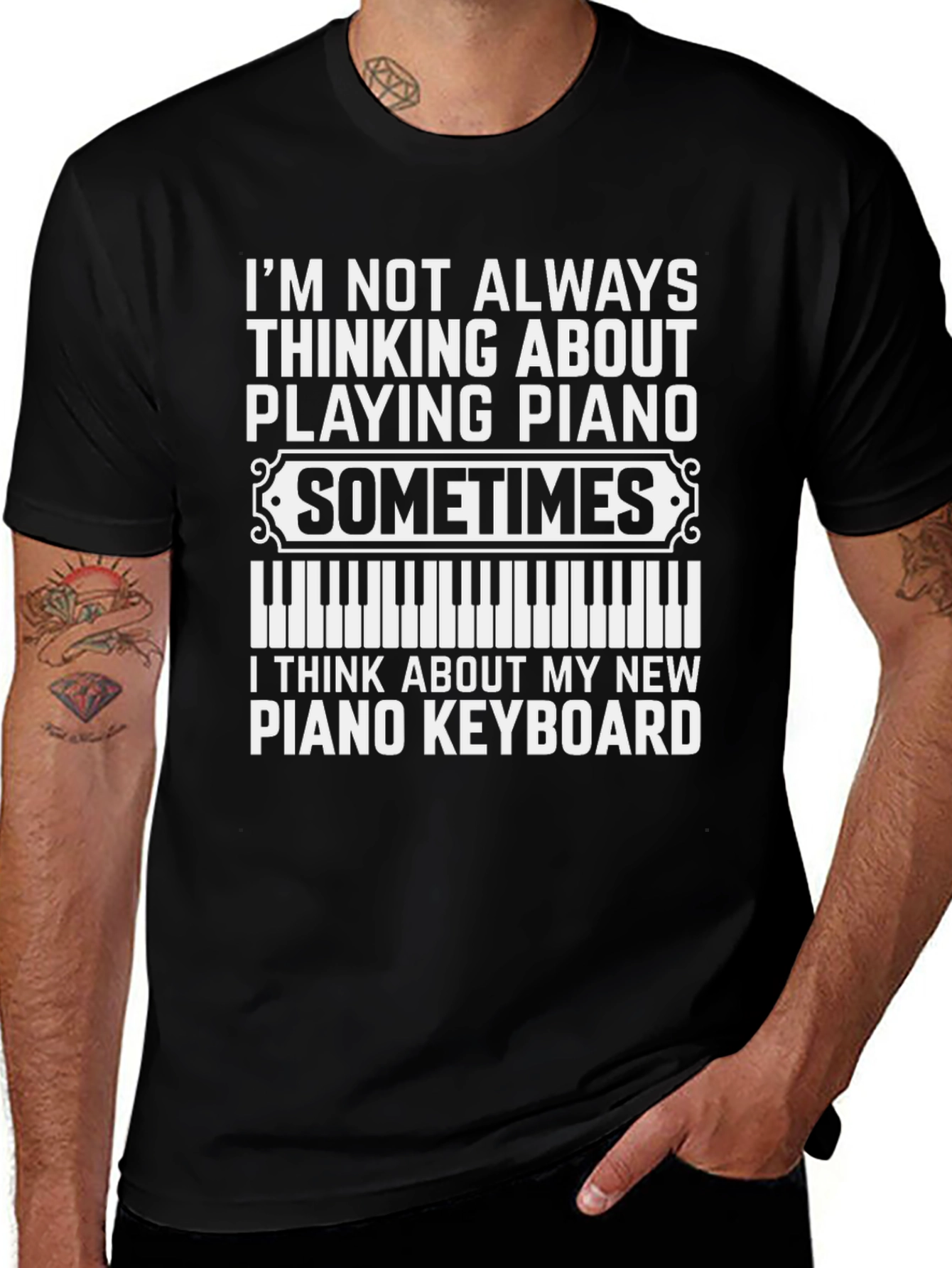 Variant 22 of Piano Keyboard T-Shirt: Playful Musician Tee
