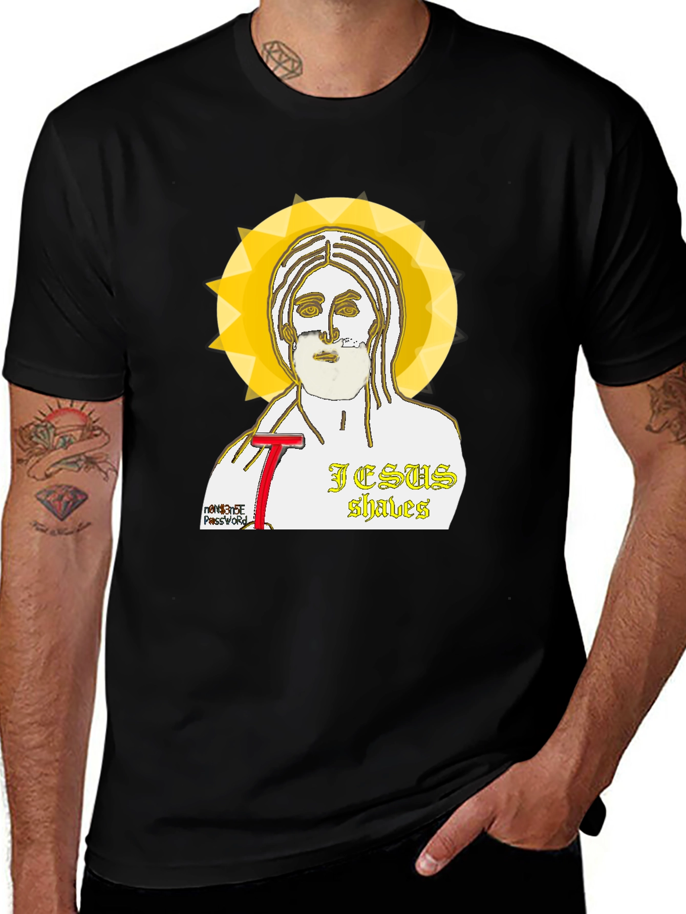 Variant 22 of Jesus Shaves Graphic T-Shirt
