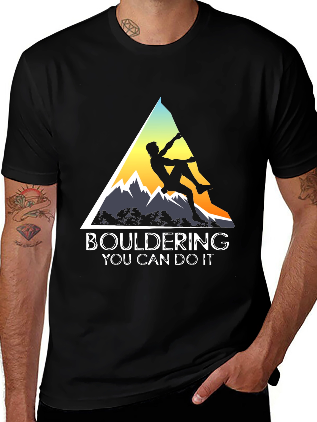 Variant 2 of Bouldering You Can Do It Graphic Tee