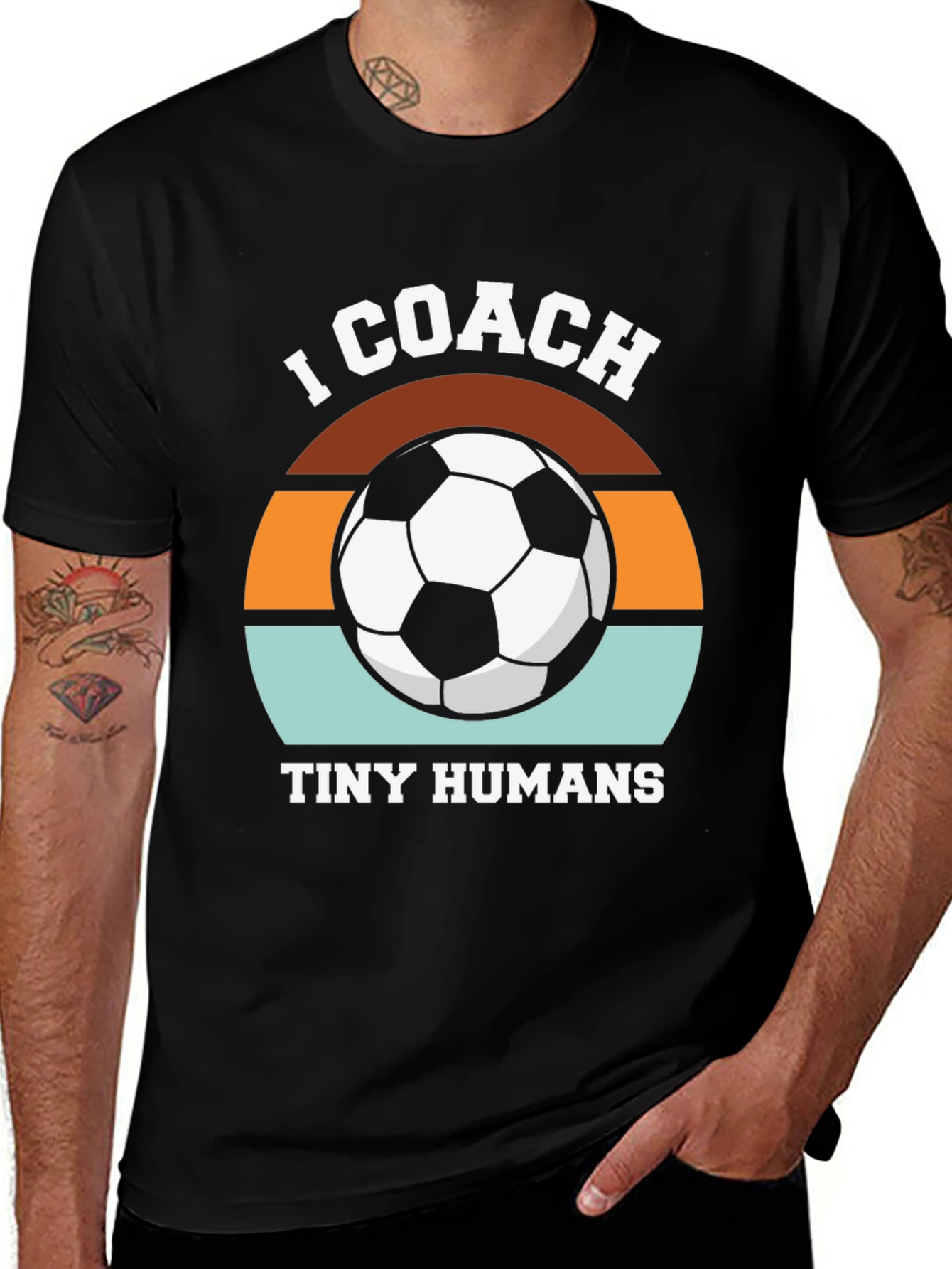 Variant 4 of I Coach Tiny Humans Soccer T-Shirt