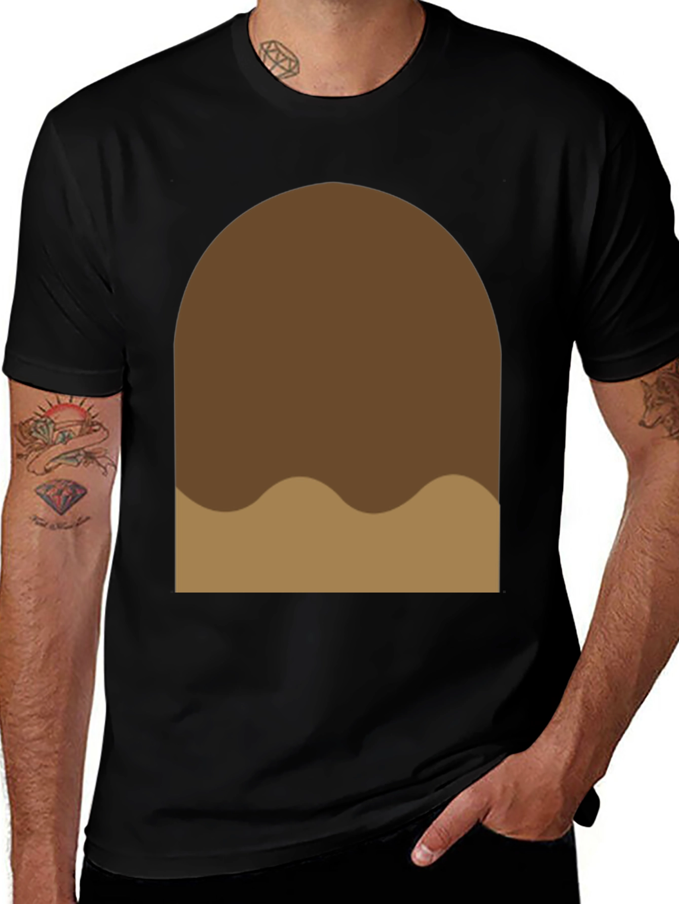 Variant 19 of Brown Blob Graphic Tee - Soft Cotton Casual Shirt