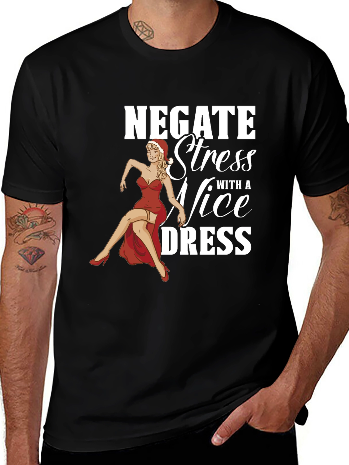 Variant 26 of Negate Stress Nice Dress Funny Graphic Tee