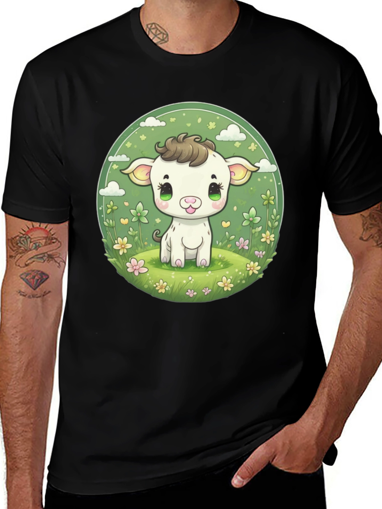 Cute Cartoon Cow Graphic Tee