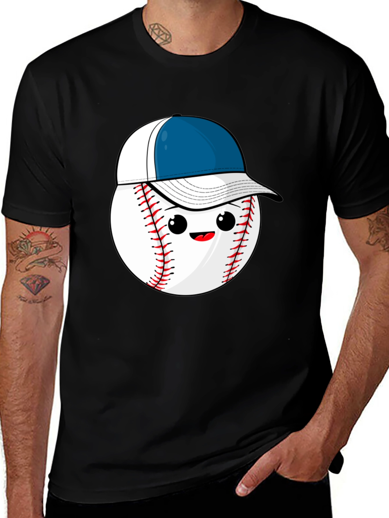Variant 11 of Baseball with Hat Graphic Tee