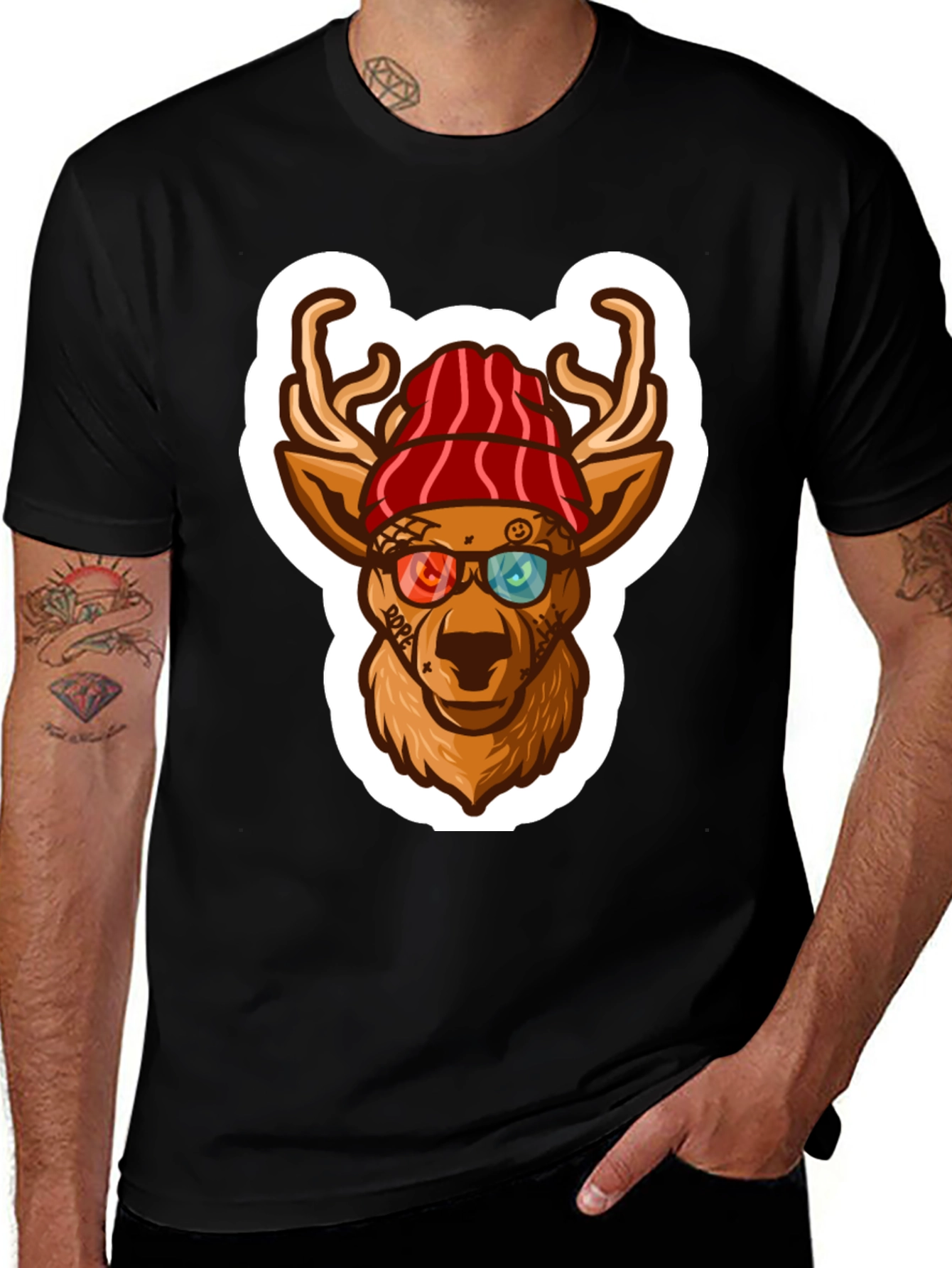 Variant 10 of Cool Deer Graphic Tee - Urban Style