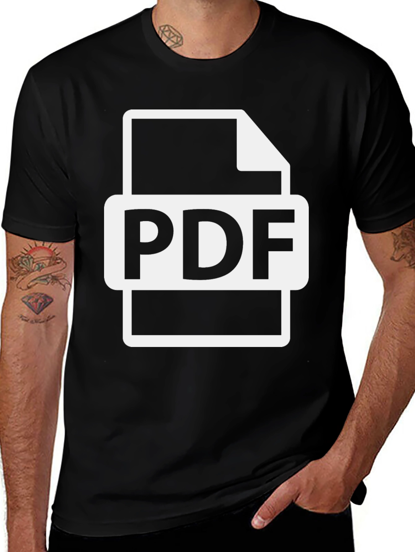PDF File Graphic T-Shirt - Black Cotton Tee